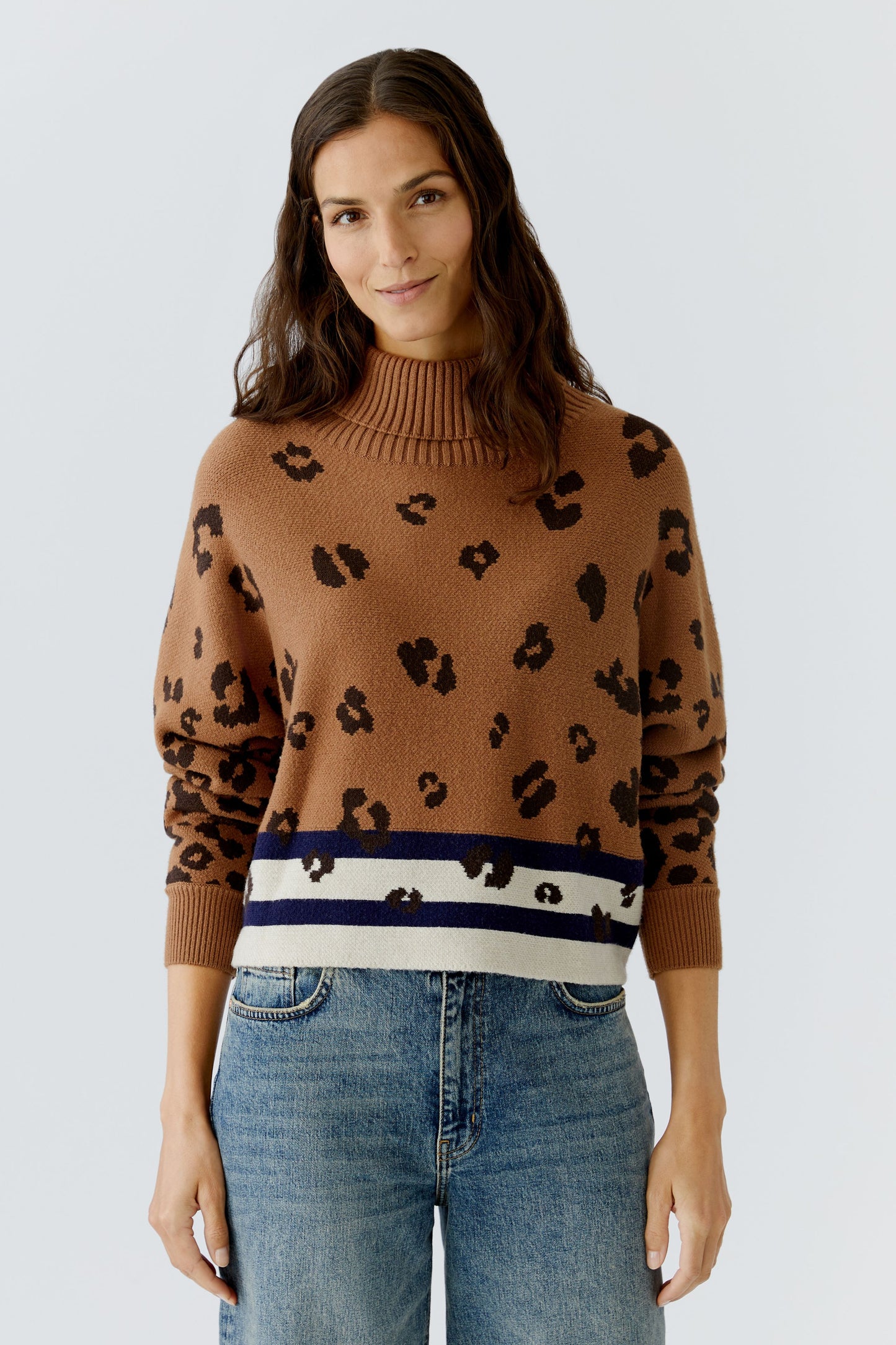 Oui Animal Print Sweater 86076