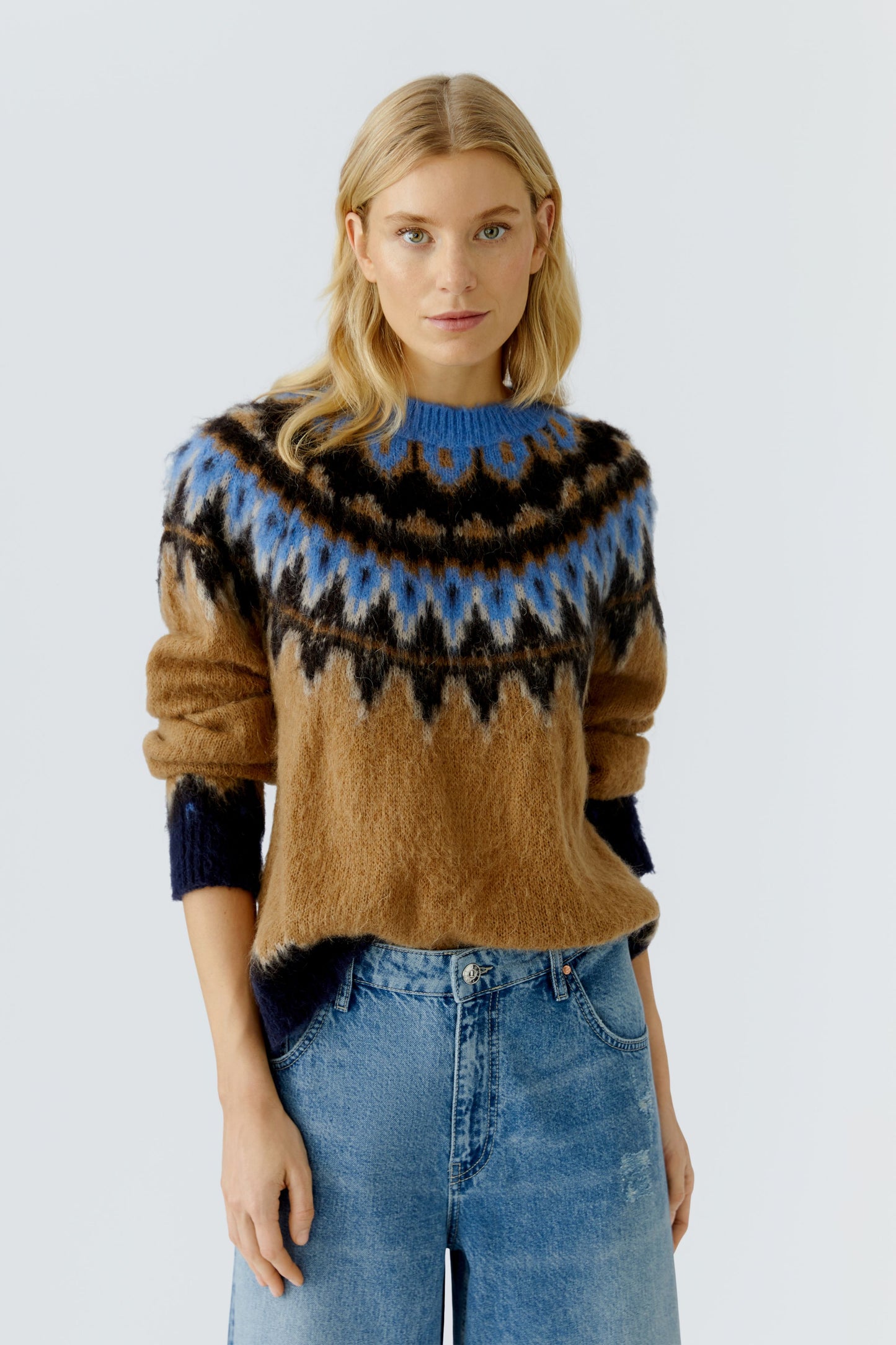 Oui Fairisle Sweater 86096