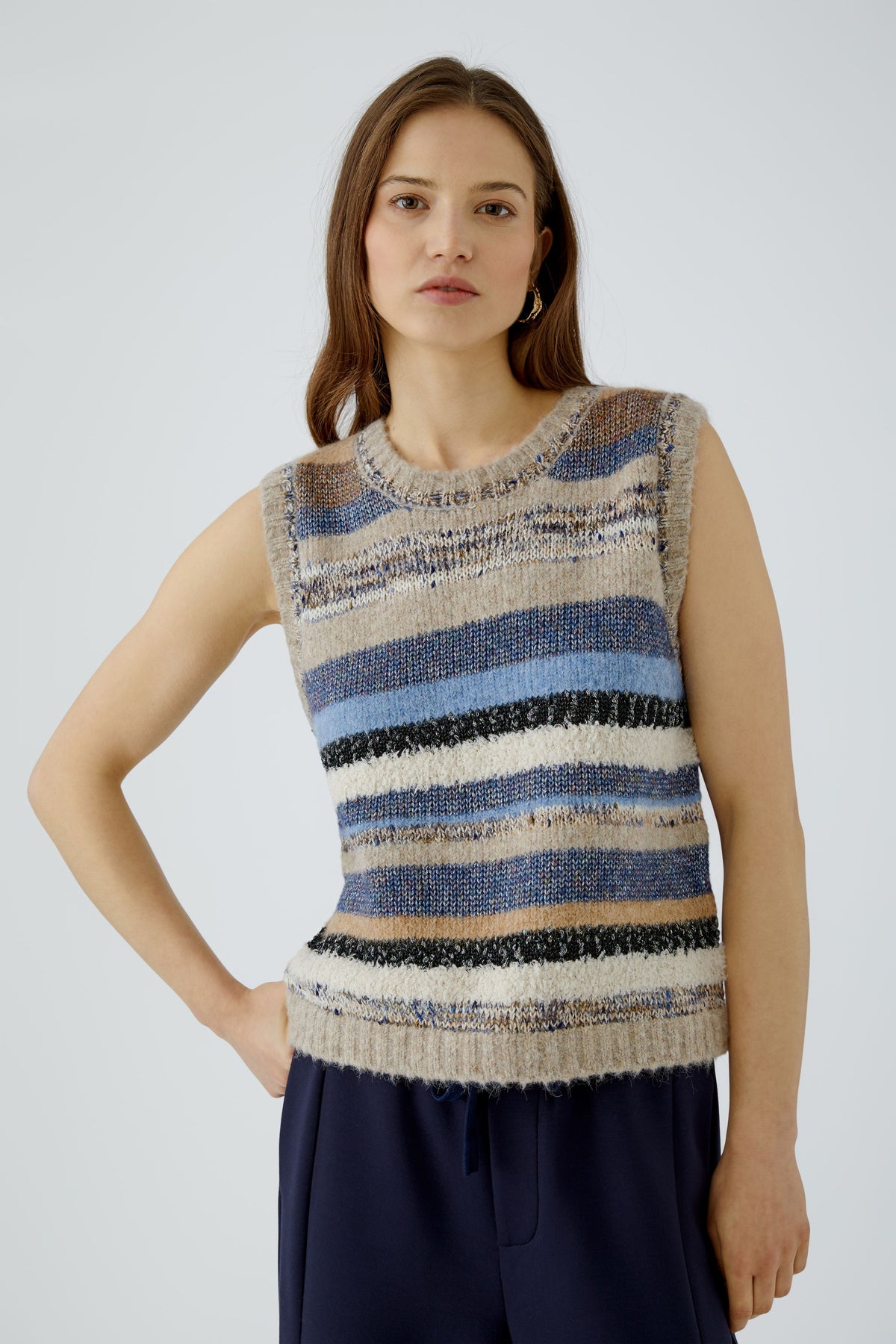 Oui Blue Multi Tank Top 98041