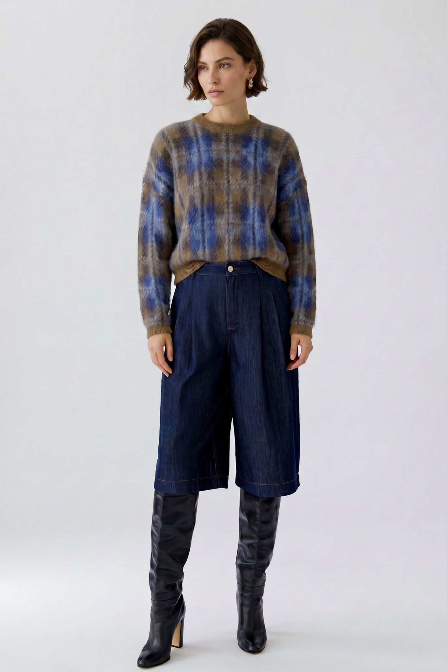 Oui Check Sweater 98060