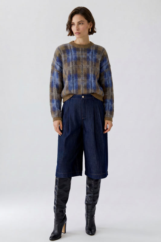 Oui Check Sweater 98060
