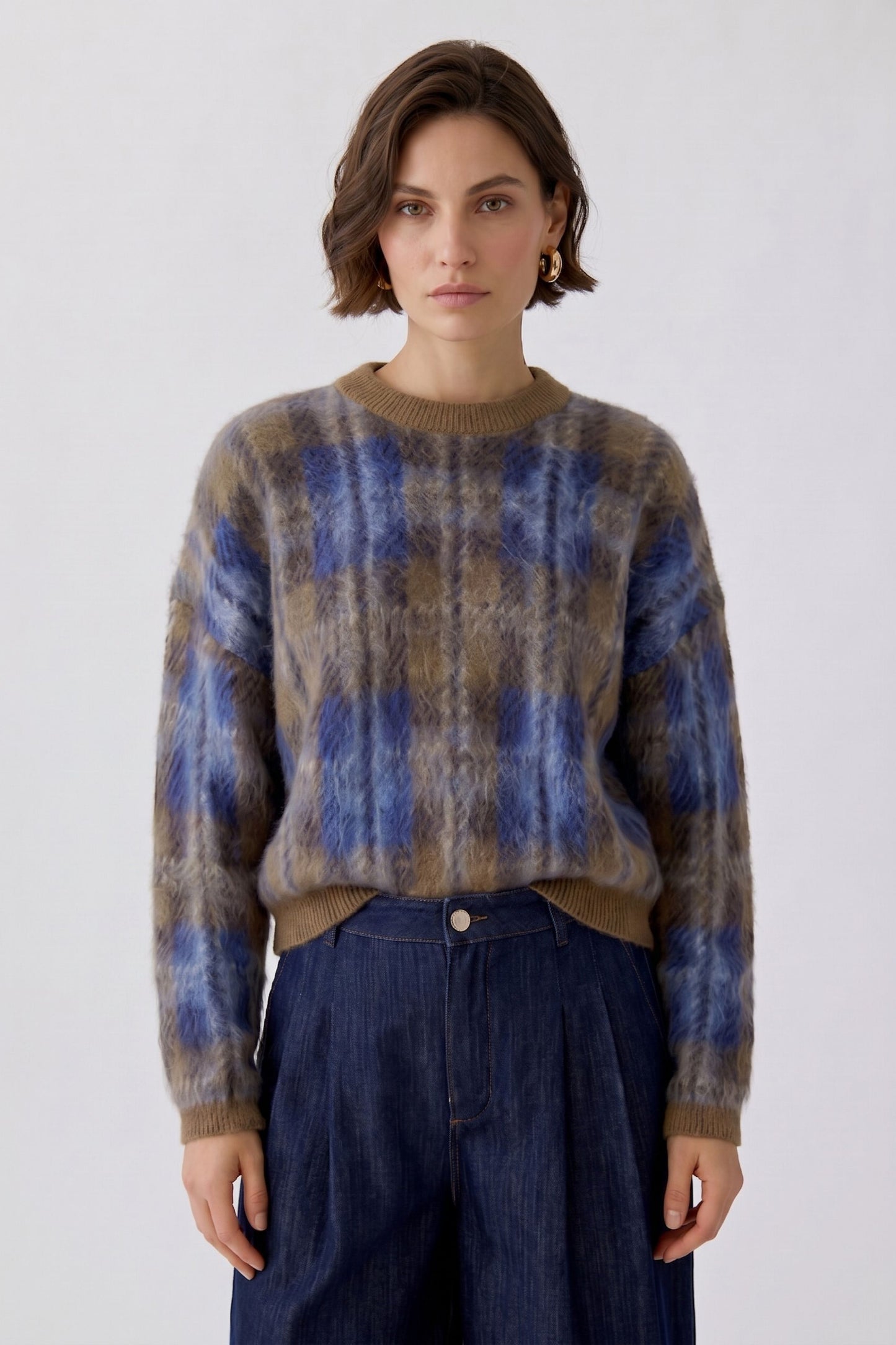 Oui Check Sweater 98060