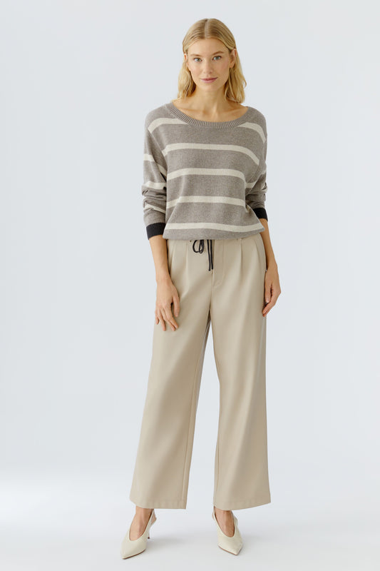 Oui Cream/Brown Sweater 94255