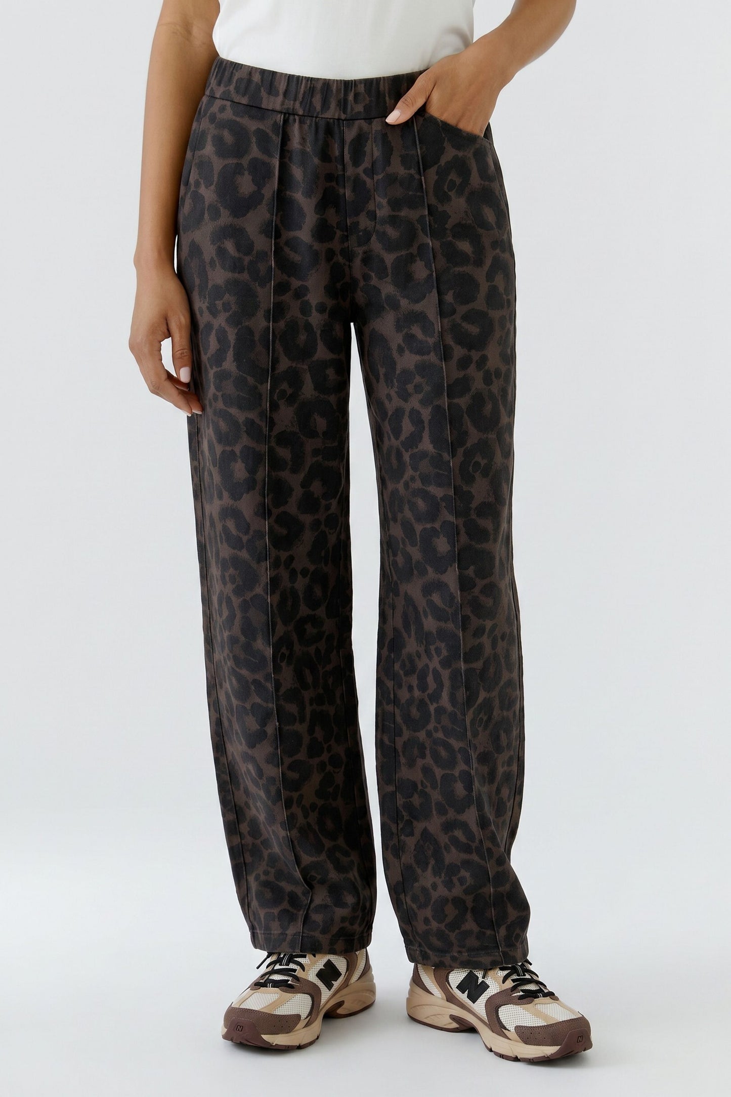 Oui Brown/Black Trousers 99696