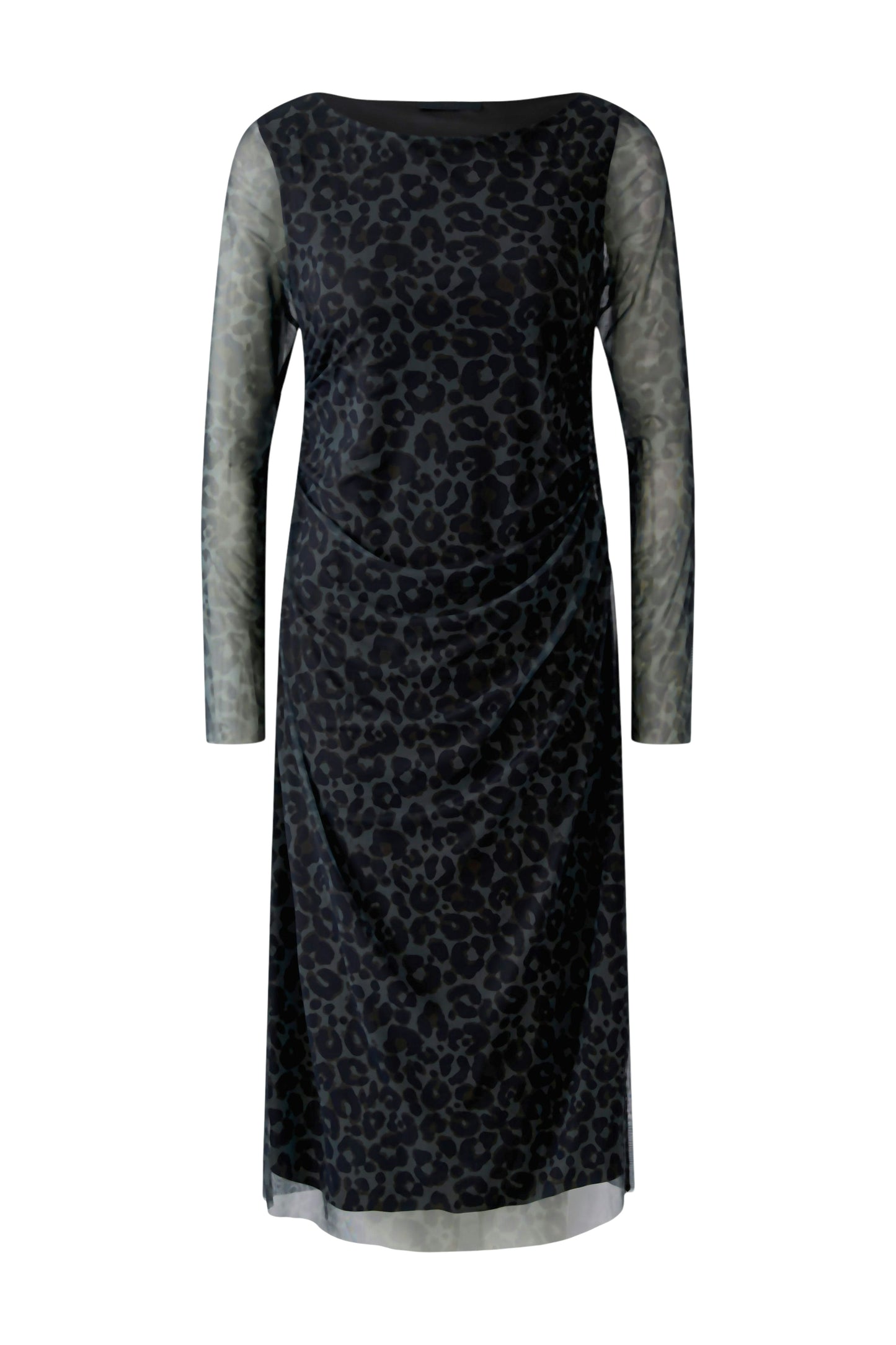 Oui Animal Print Mesh Dress 100341