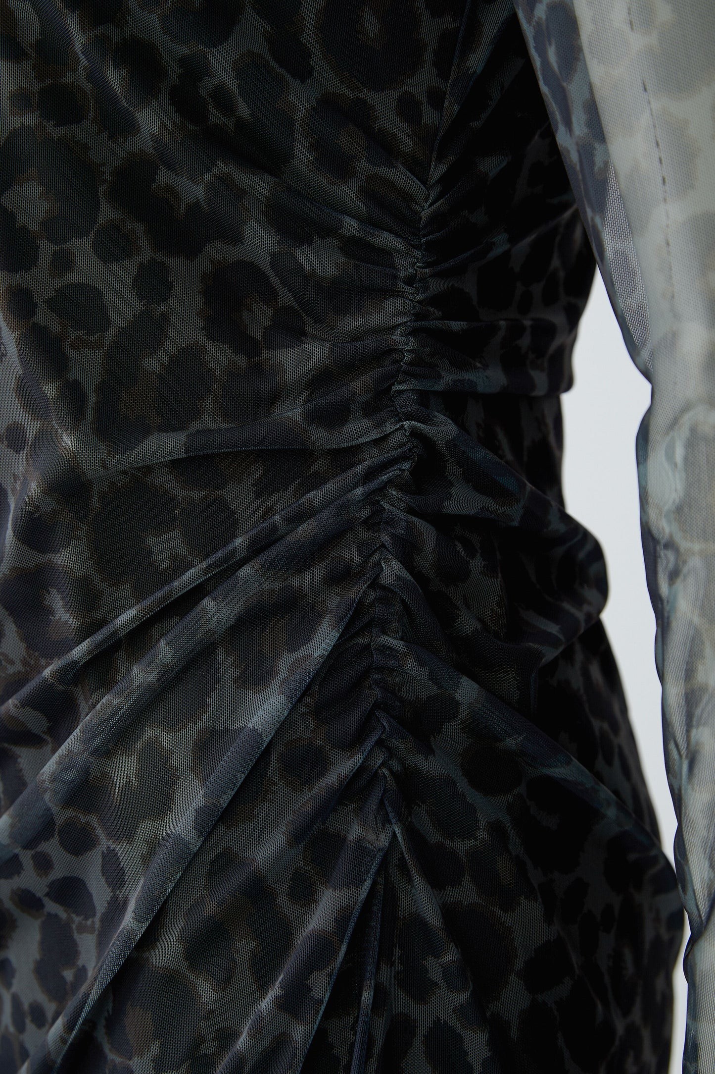 Oui Animal Print Mesh Dress 100341
