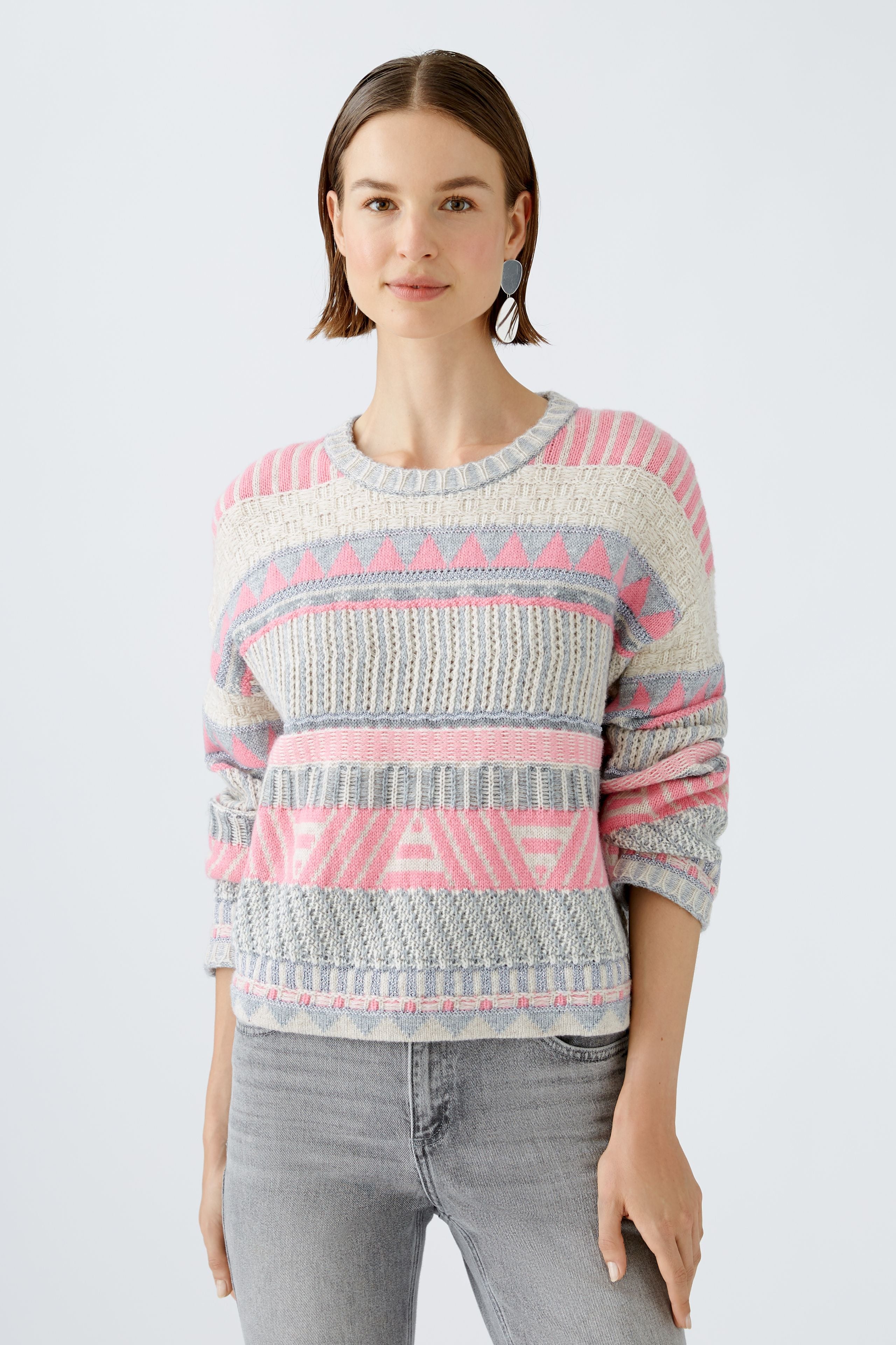 Louren mix color short knit berry