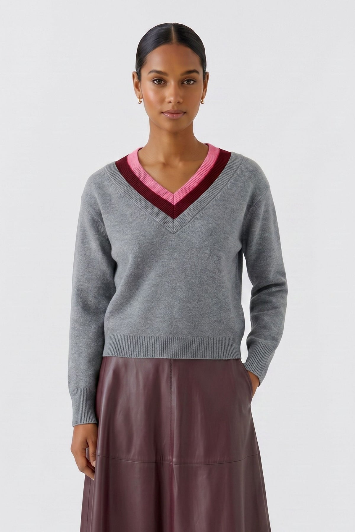Oui Grey Sweater 99822