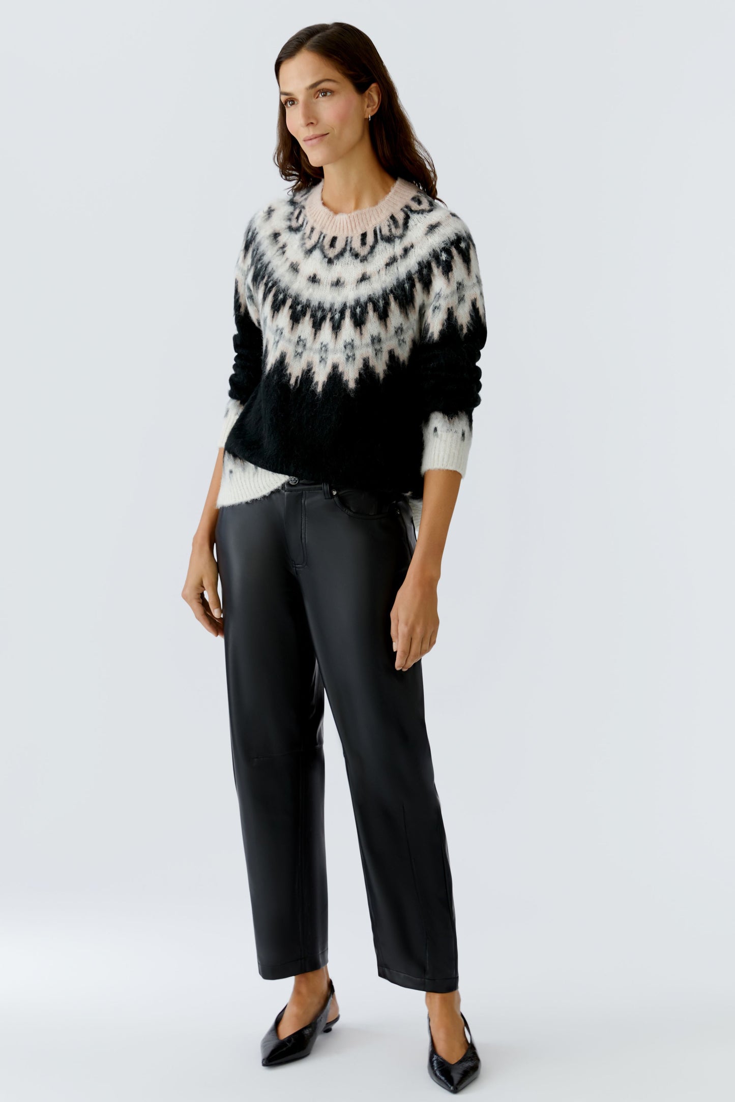 Oui Fairisle Sweater 95044