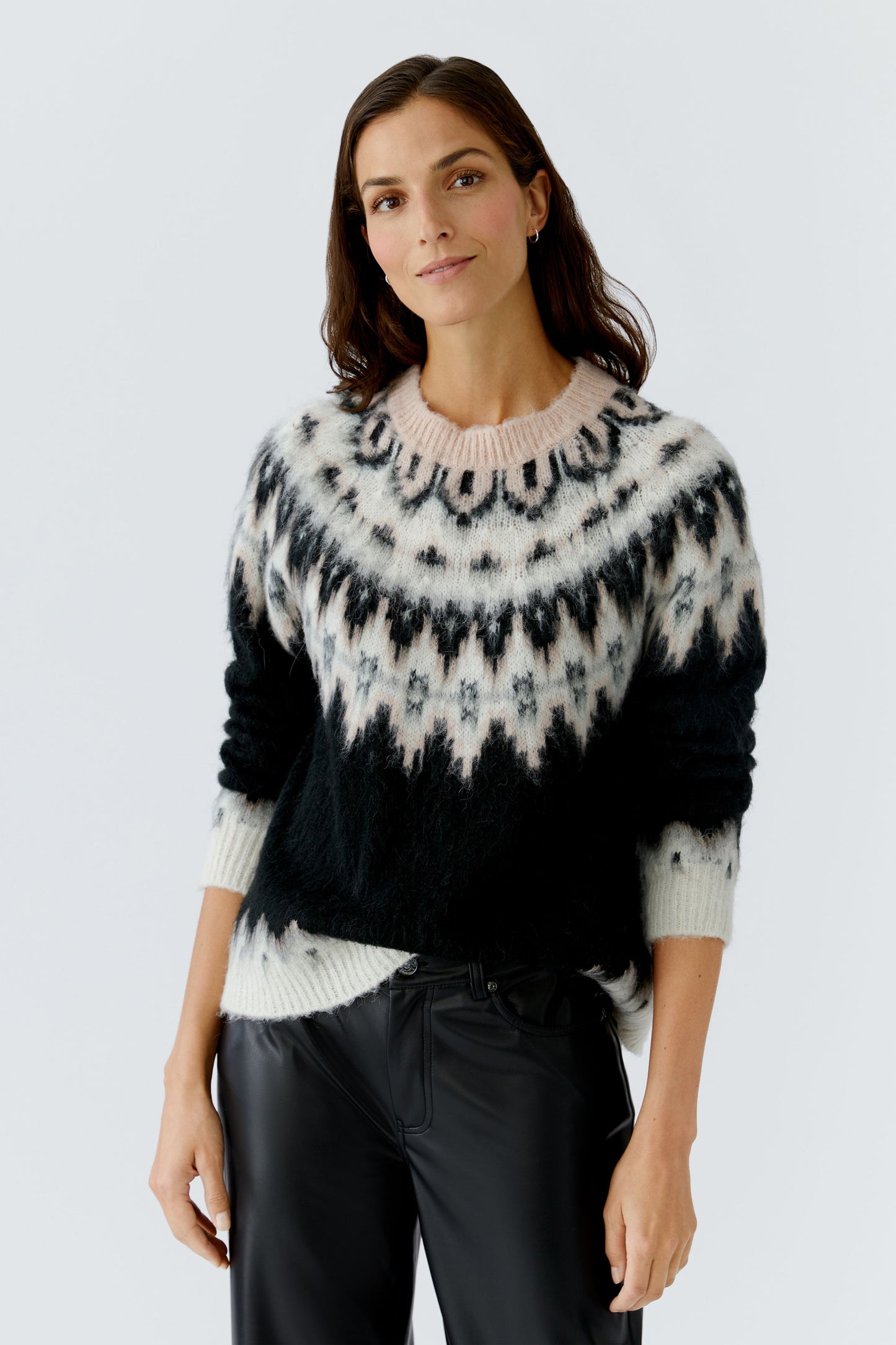 Oui Fairisle Sweater 95044