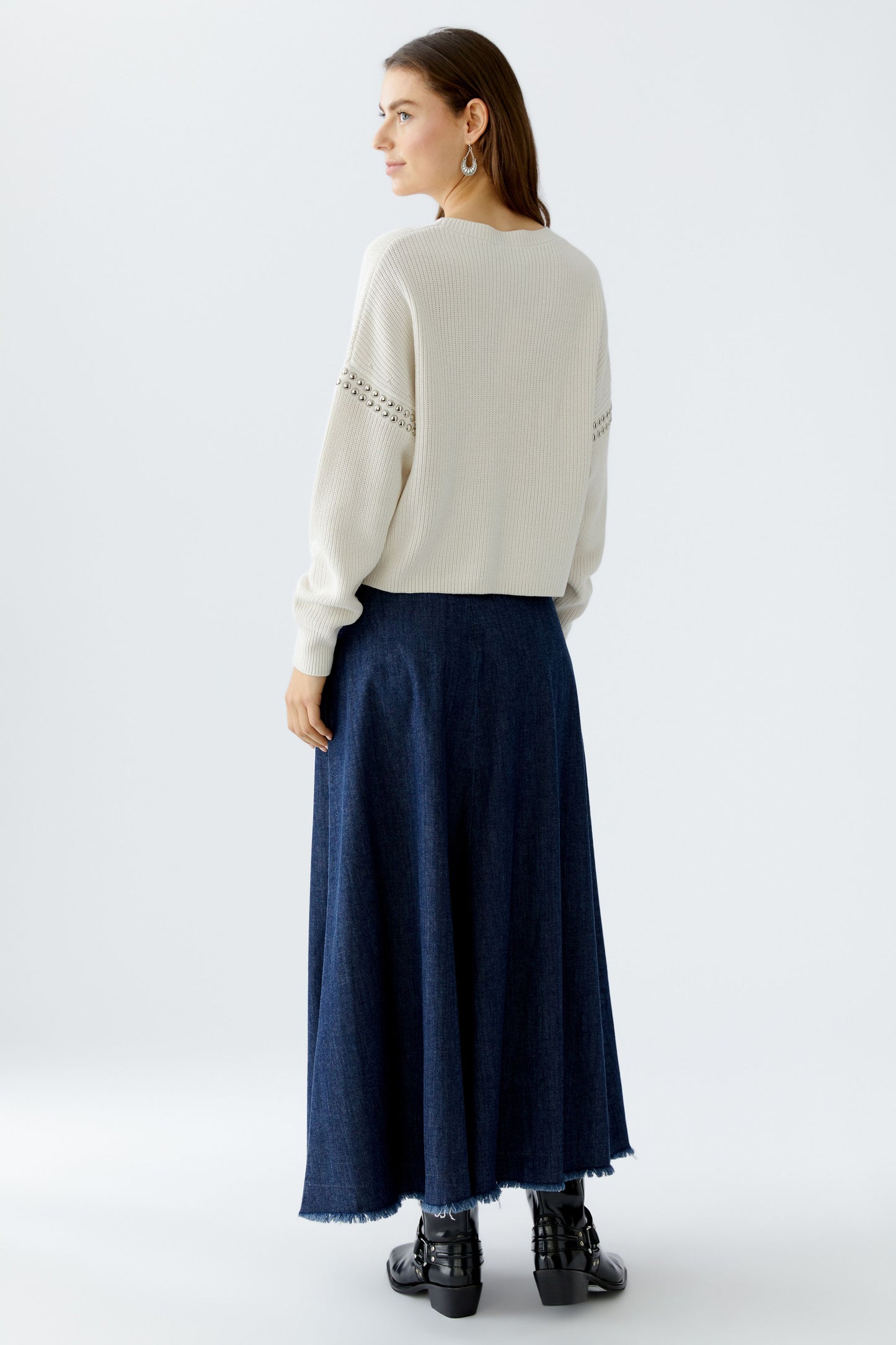 Oui Cream Stud Detail Sweater 86061
