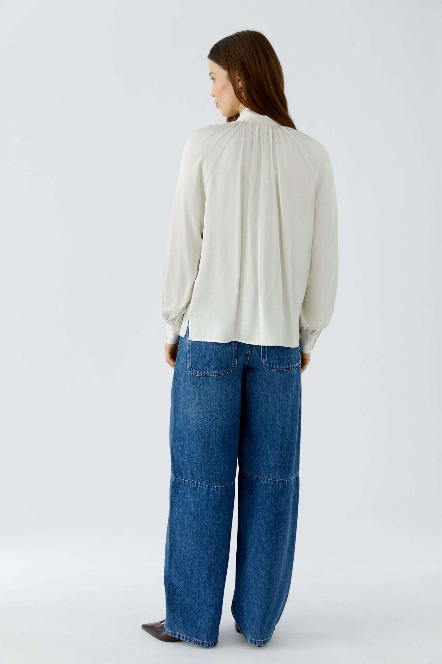 Oui Cream Tie Blouse 99093