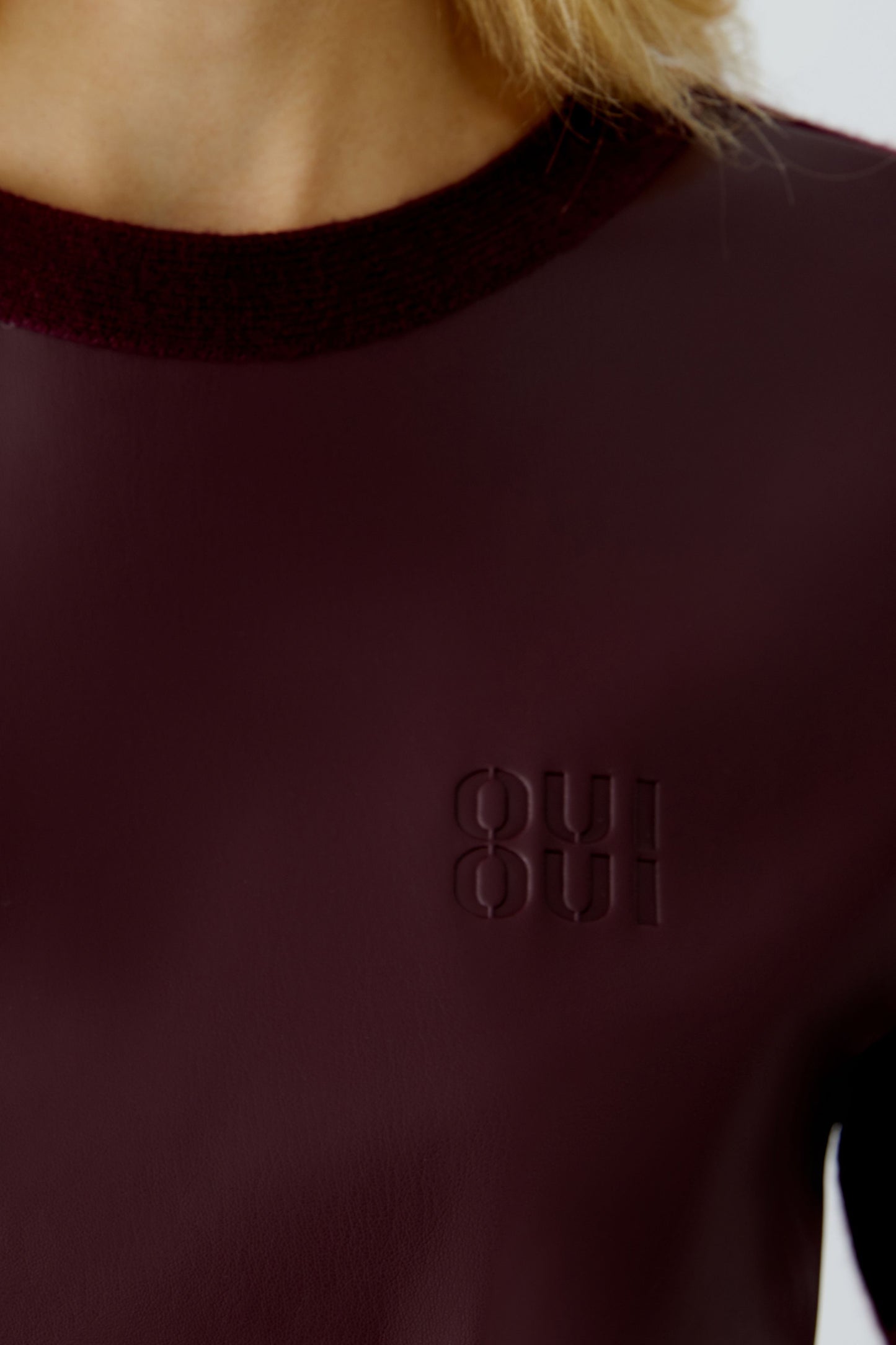 Oui Pleather Front Sweater 94602