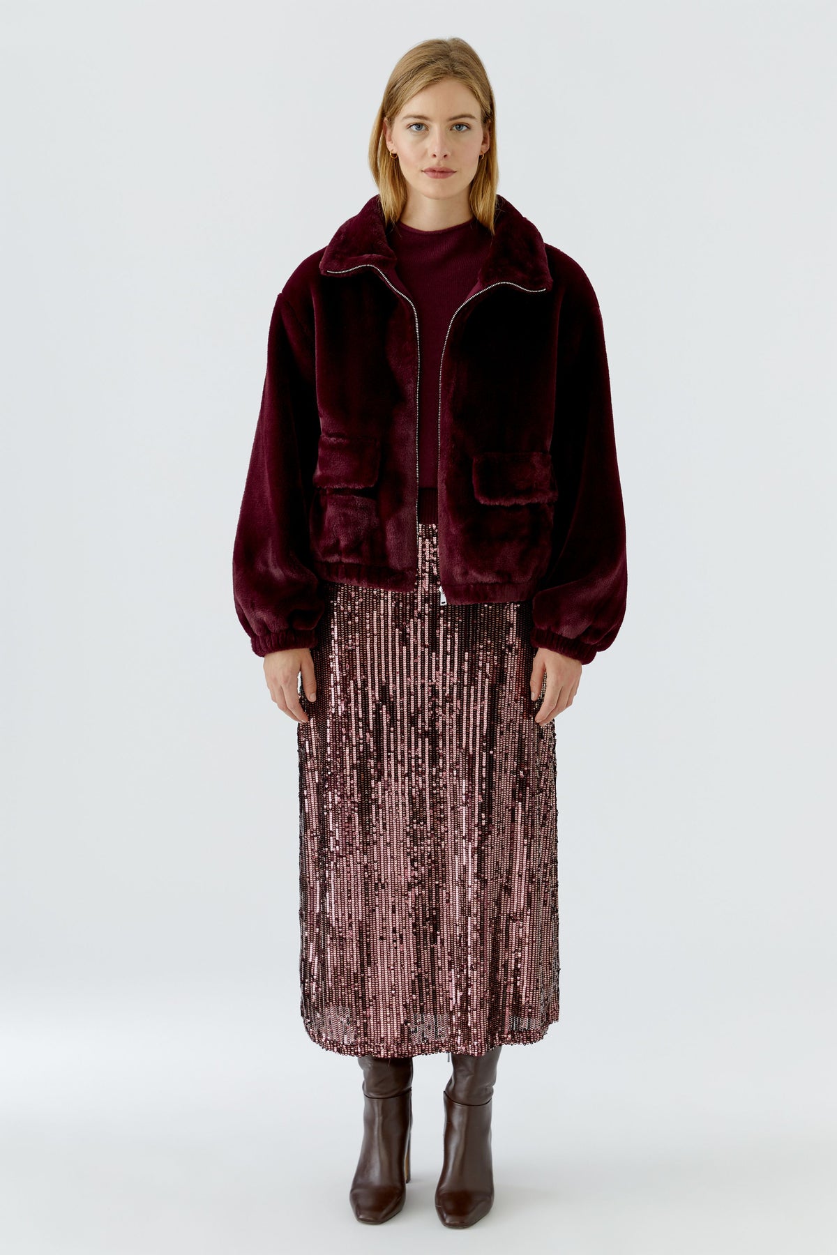 Oui Faux Fur Bomber 99960