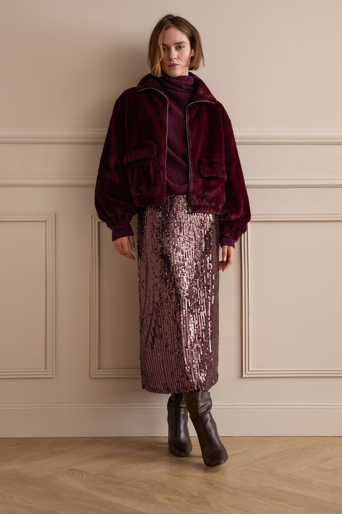 Oui Faux Fur Bomber 99960