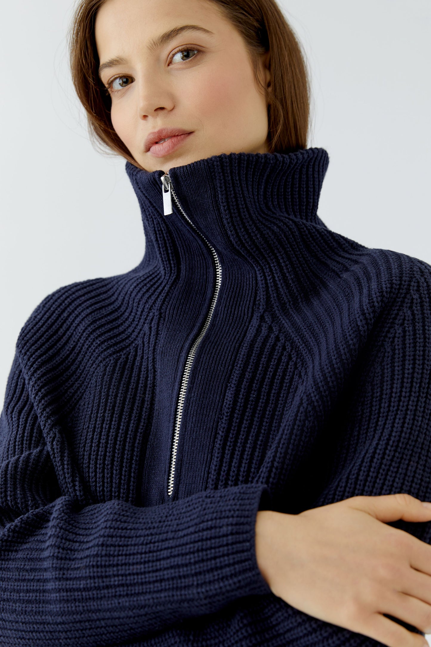 Oui Navy Sweater 98035