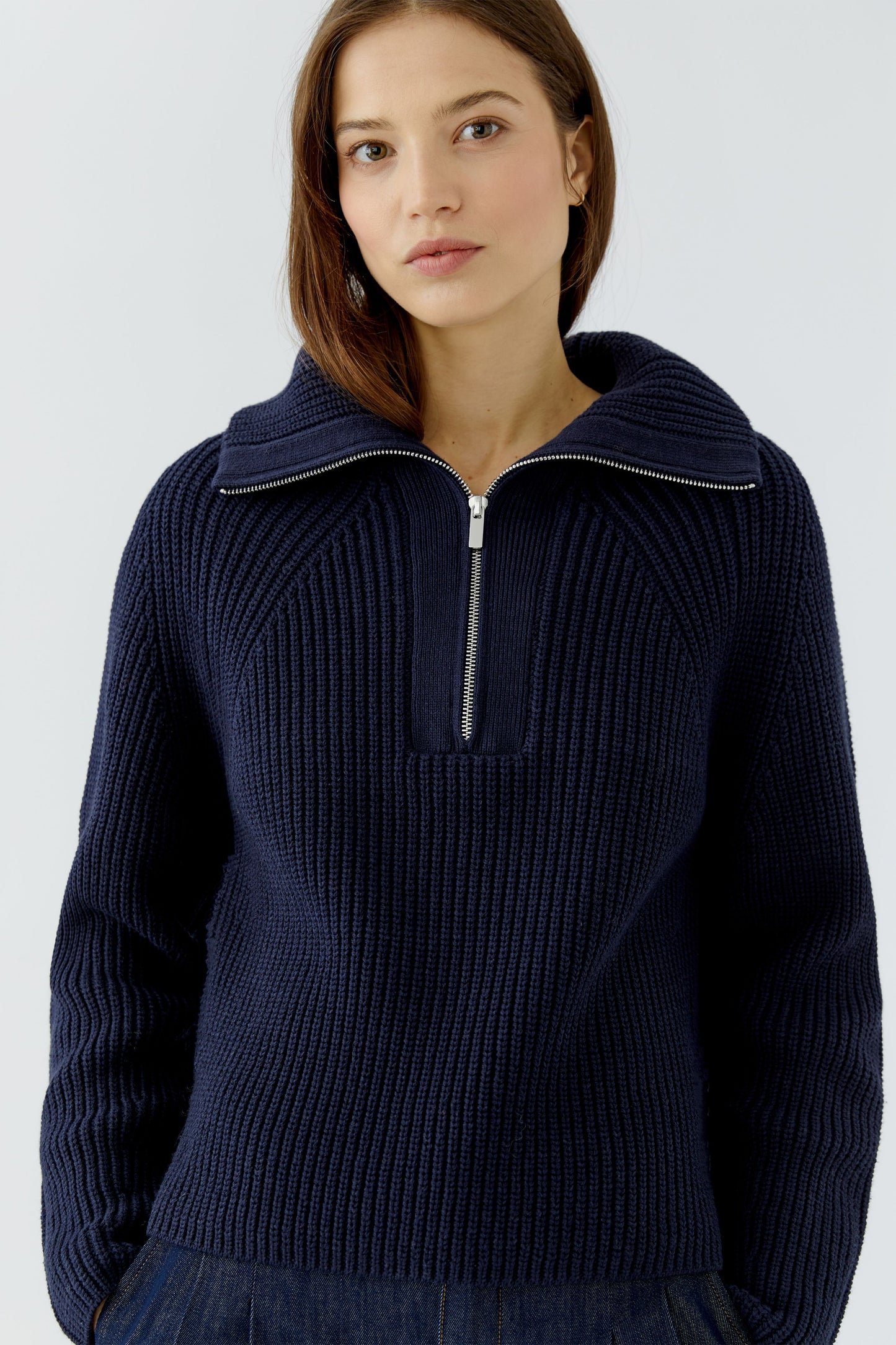 Oui Navy Sweater 98035