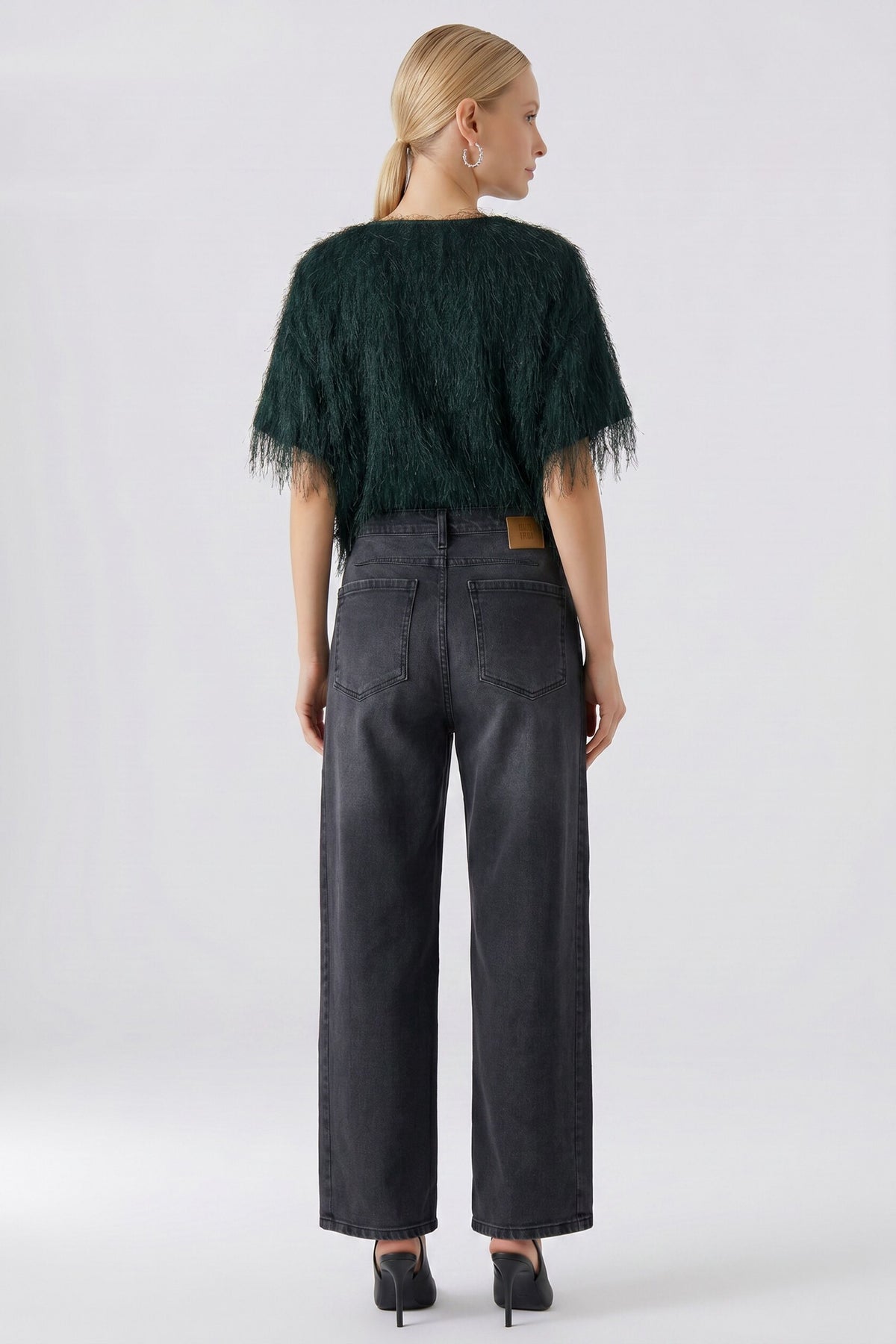 Oui Green Hairy Top 100112