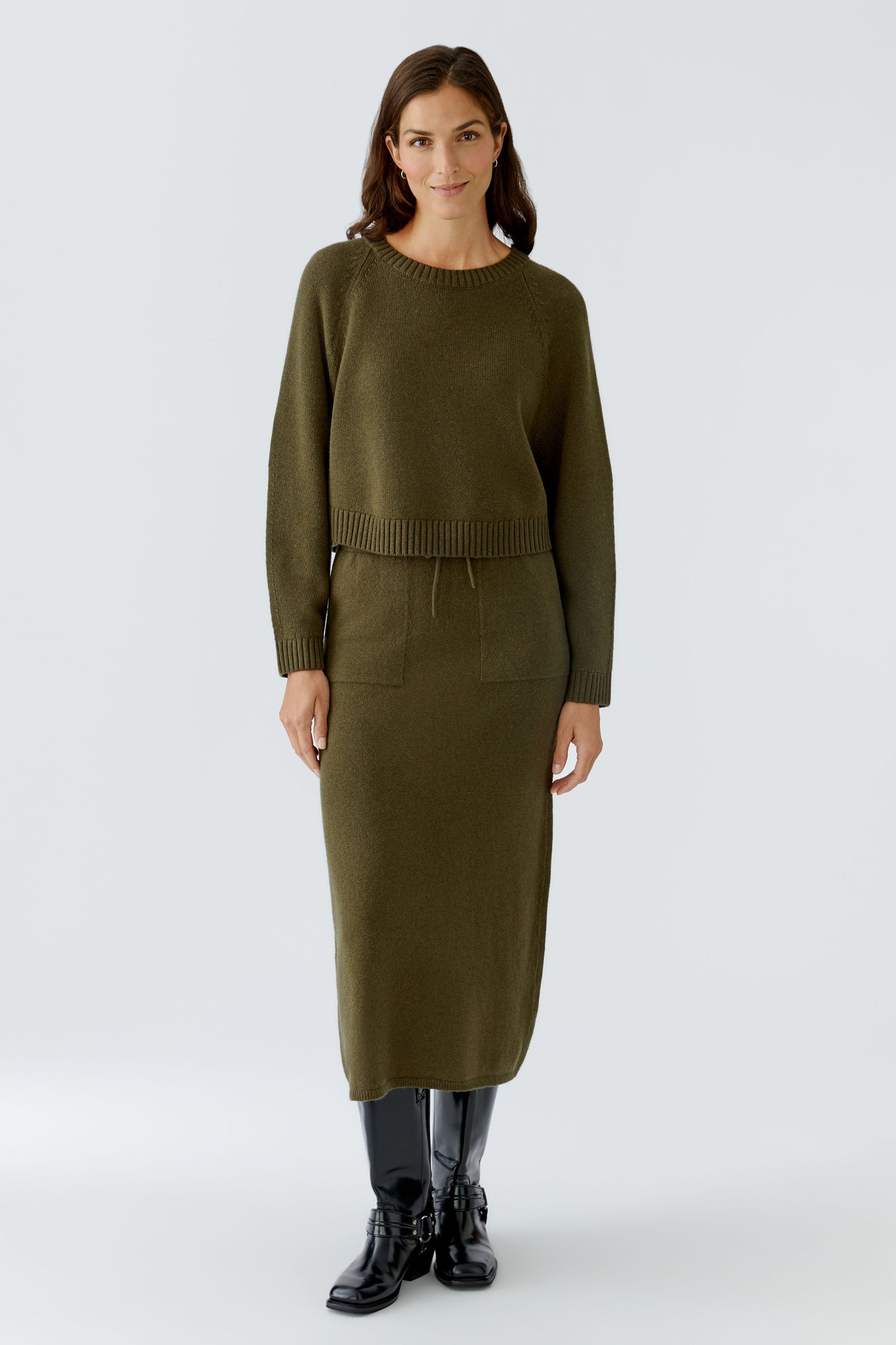 Oui Khaki Sweater 86098