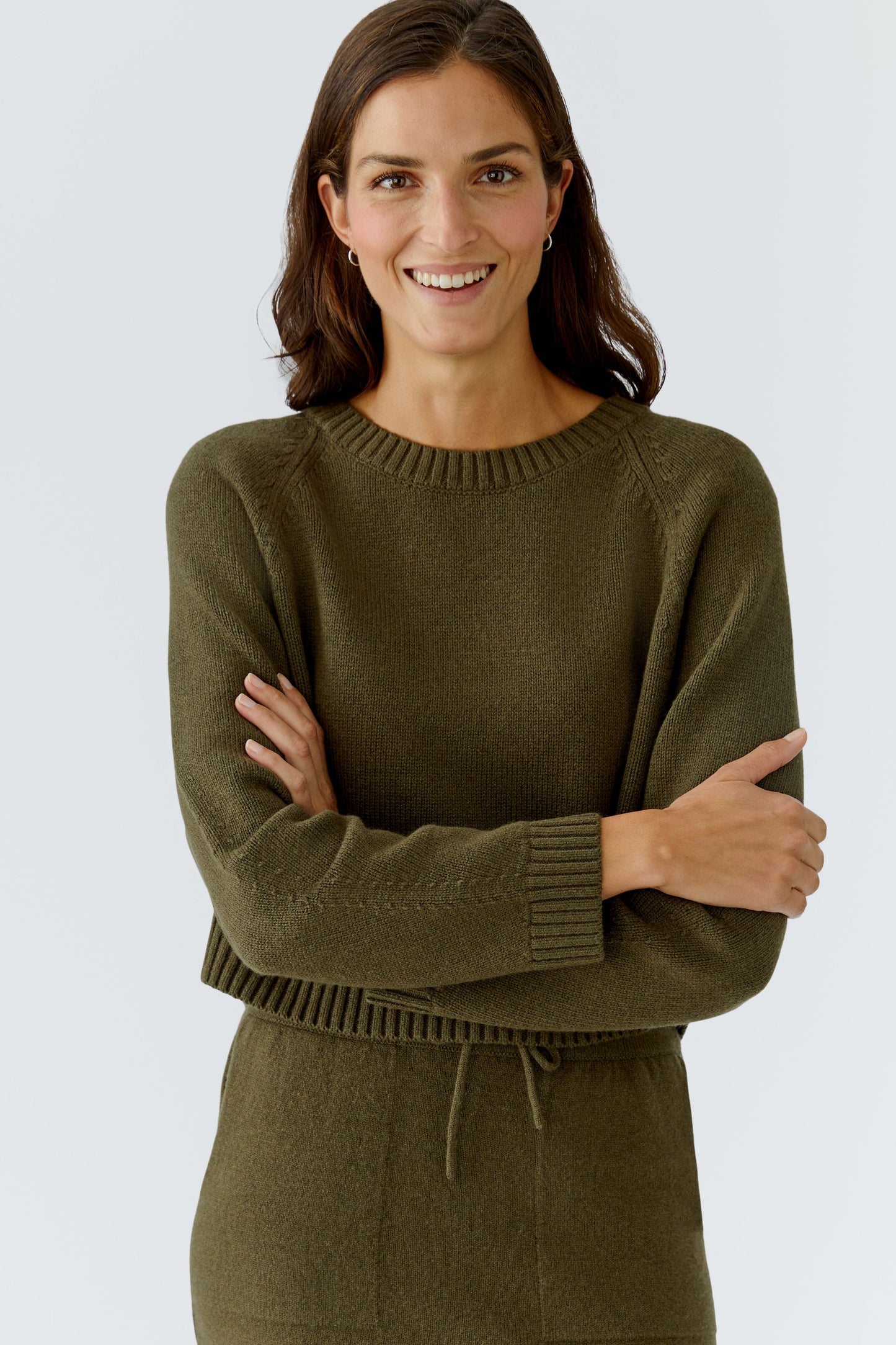 Oui Khaki Sweater 86098