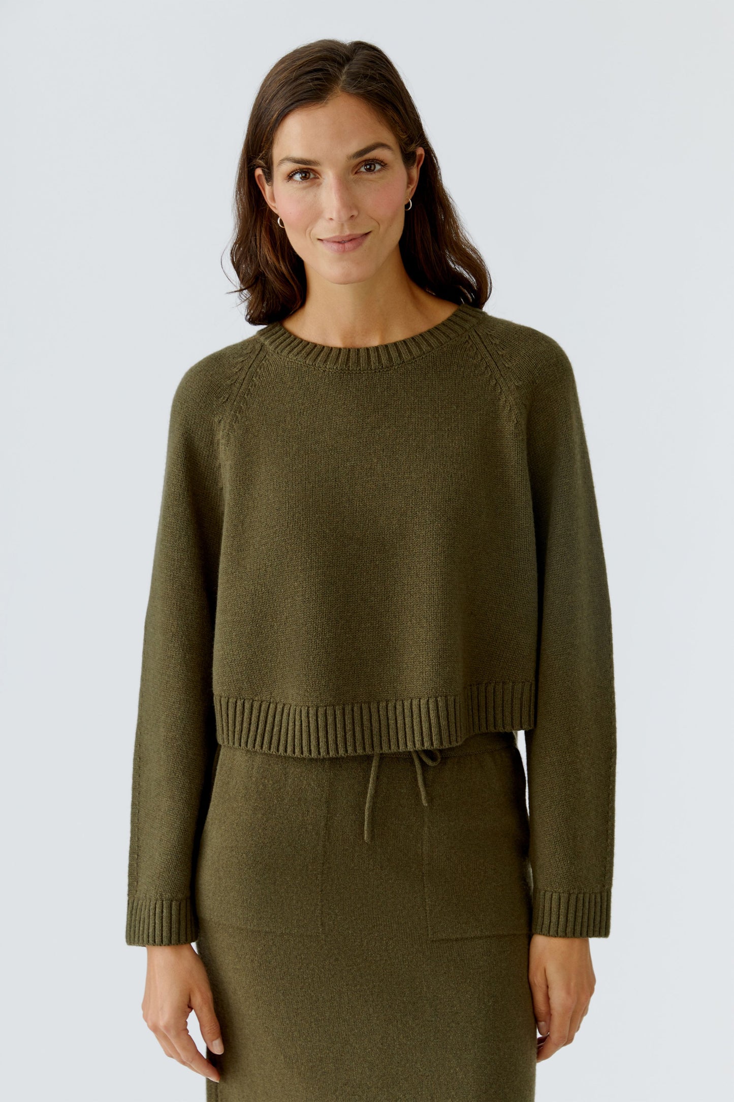 Oui Khaki Sweater 86098