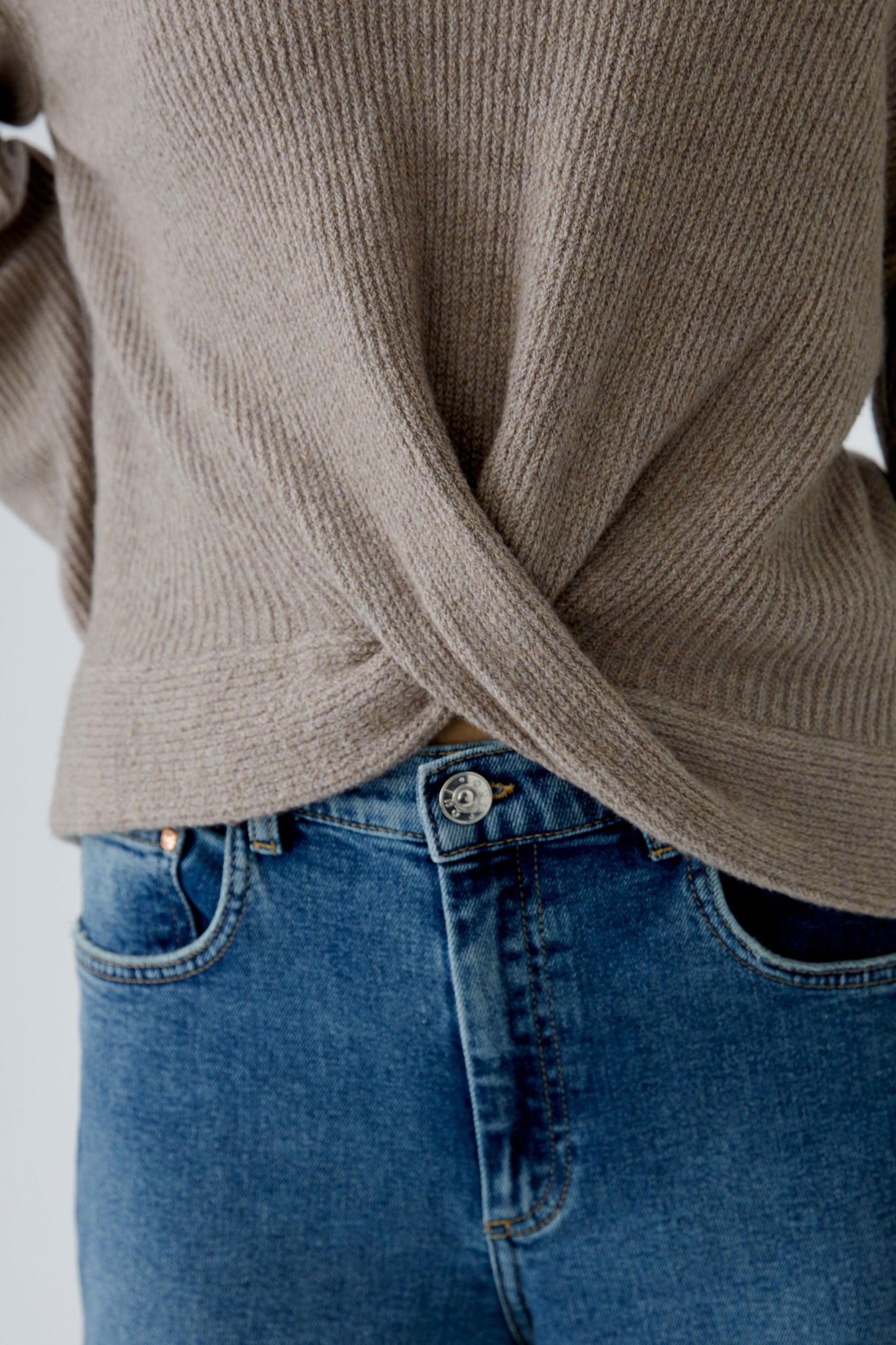 Oui Taupe Sweater 94284