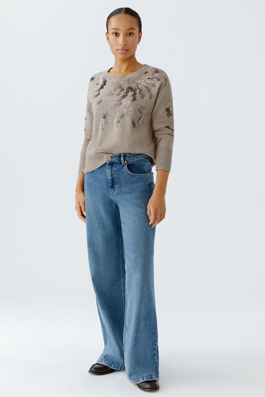 Oui Sequin Sweater 94628