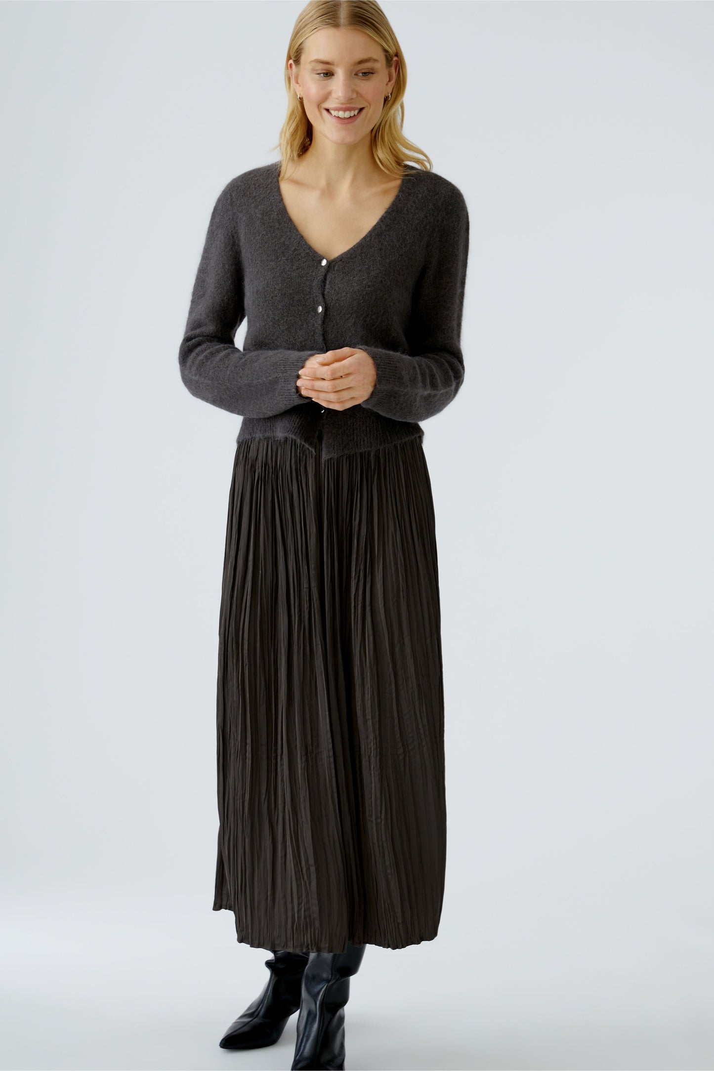Oui Silky Plisse Skirt 88975