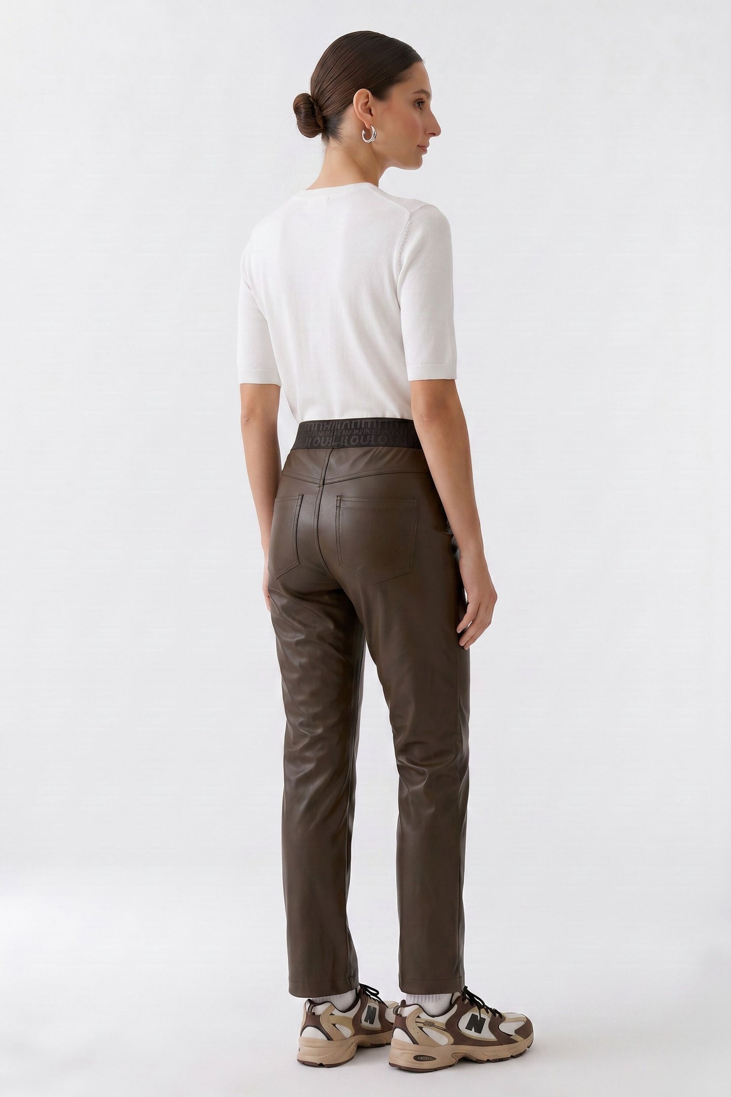 Oui Pleather Trousers 99023