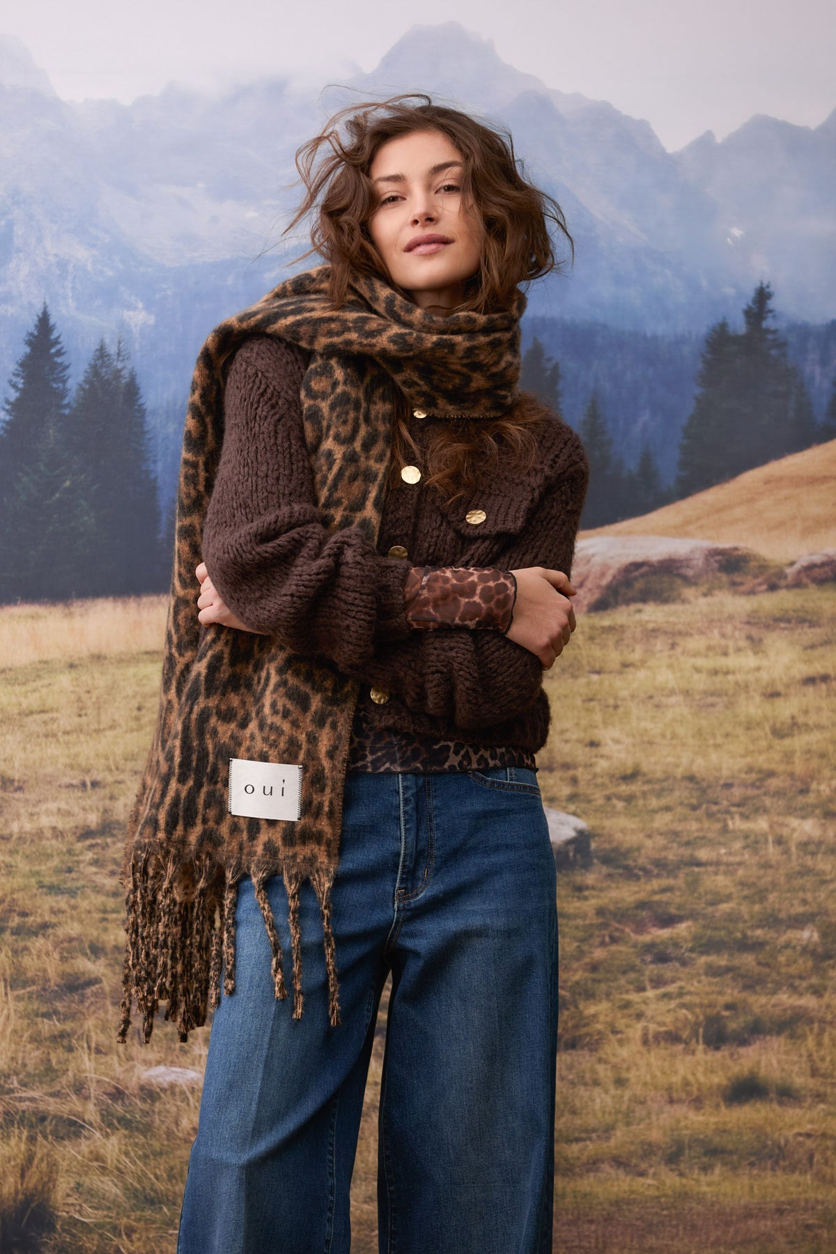 Oui Chunky Cardigan 99763