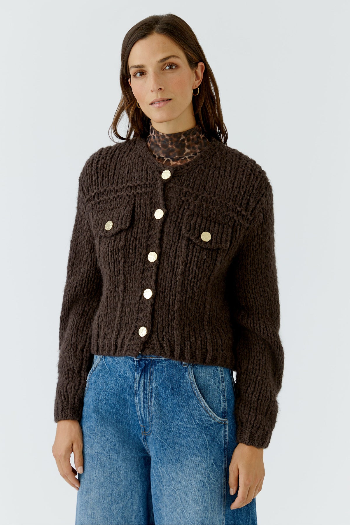 Oui Chunky Cardigan 99763