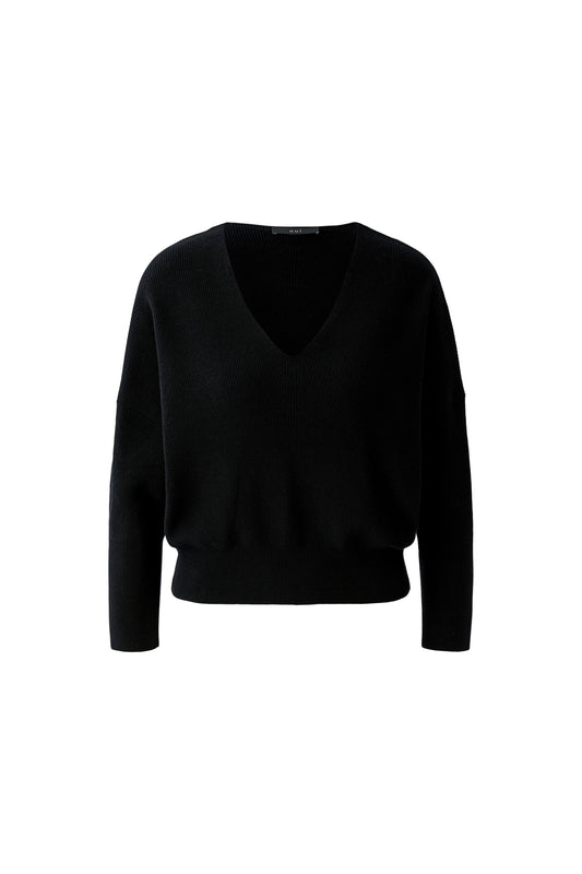 Oui Black V Neck Sweater 97918