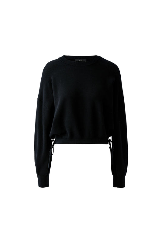 Oui Black Tie Side Sweater 97933