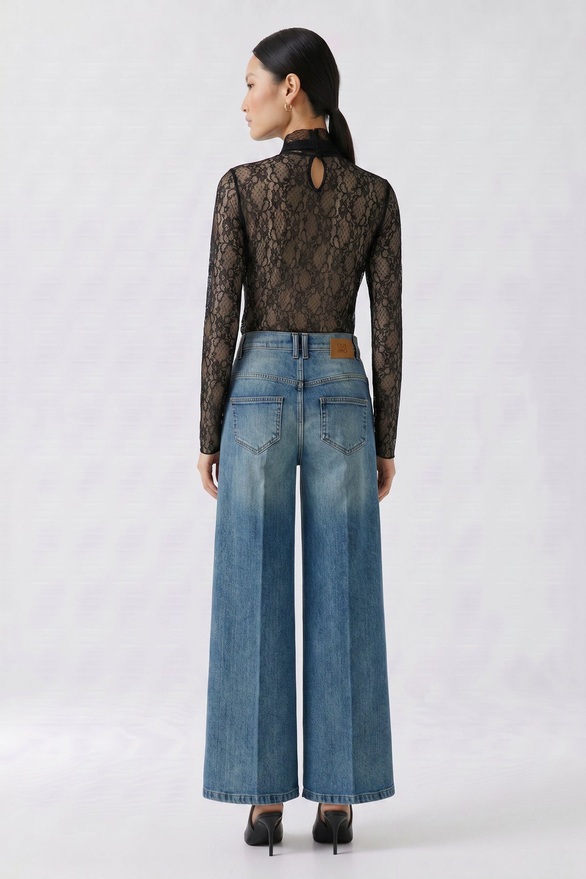 Oui Lace Top With Scarf 99907