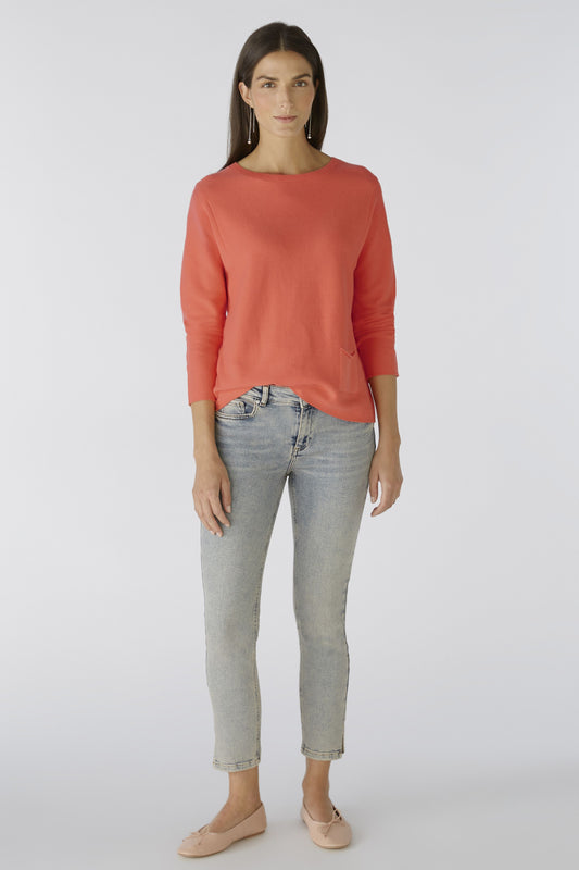 Oui Neon Coral Sweater