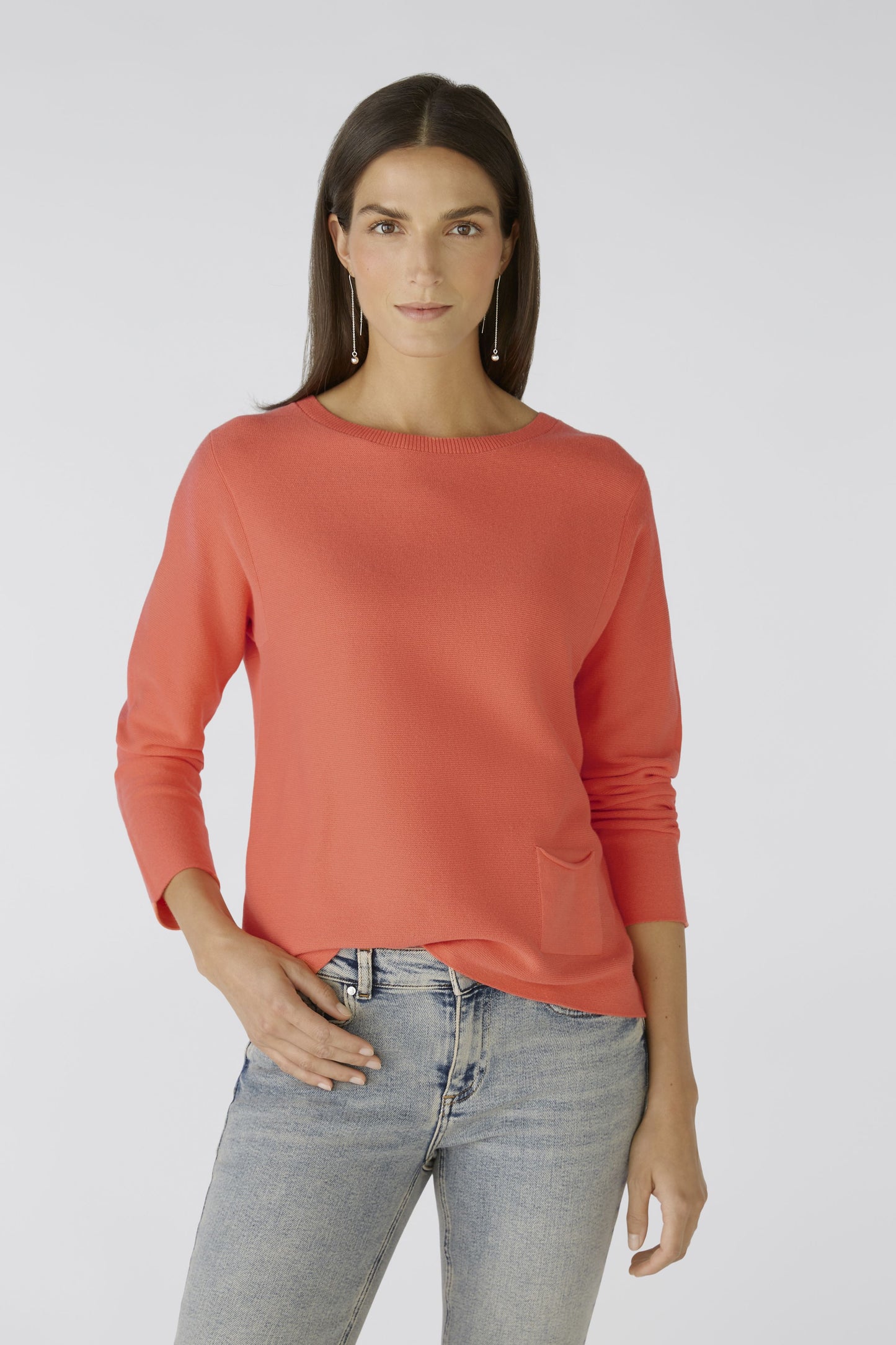 Oui Neon Coral Sweater