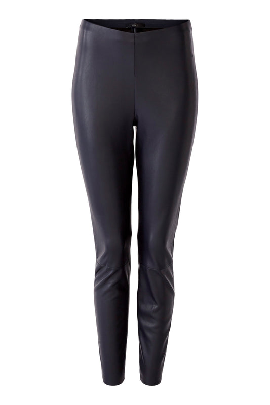 Oui Navy Pleather Leggings