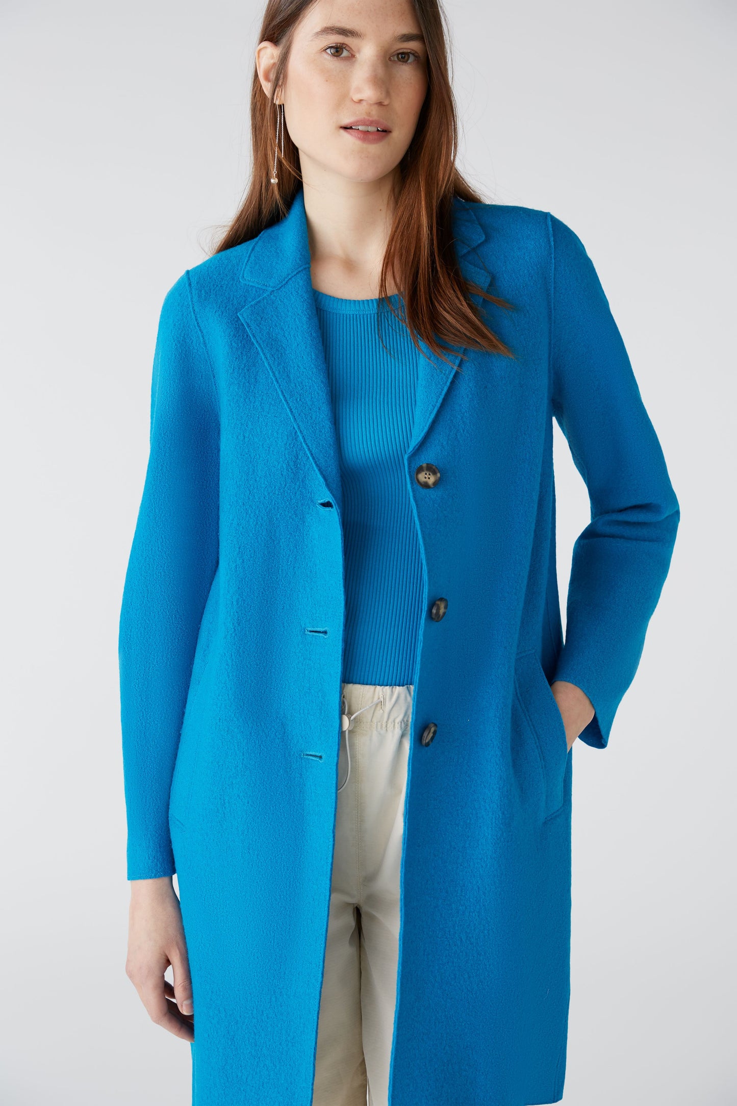 Oui Turquoise Blue Boiled Woot Coat