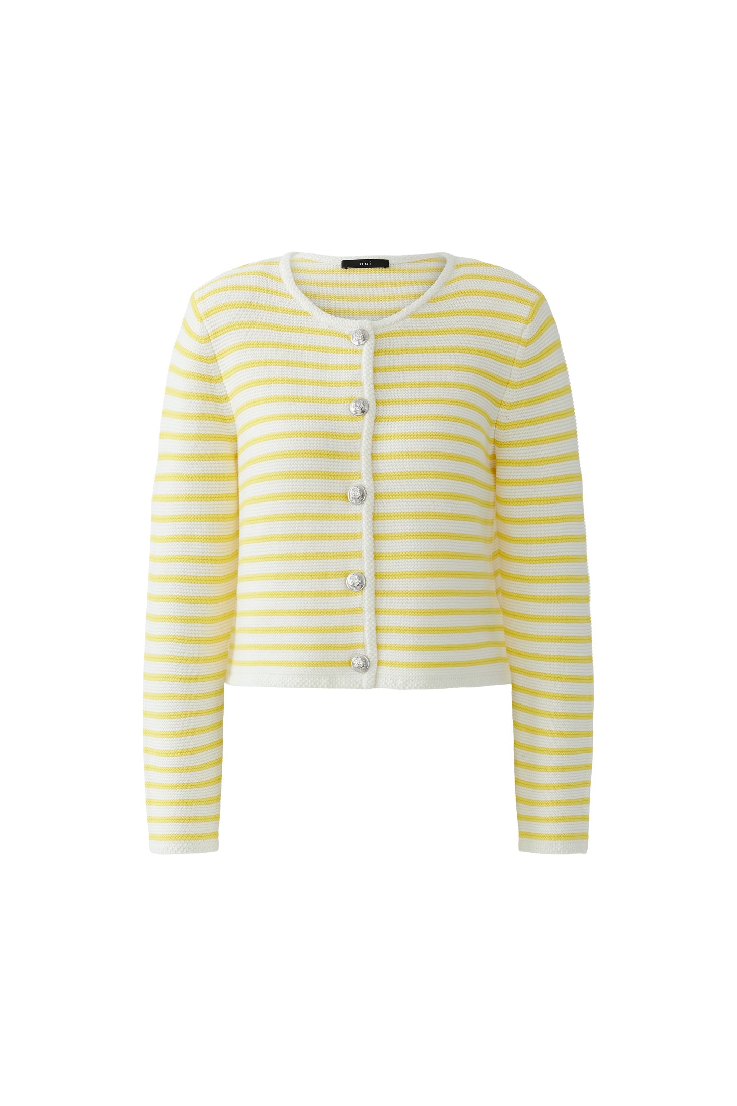 Oui Stripe Cardigan Yellow 94774