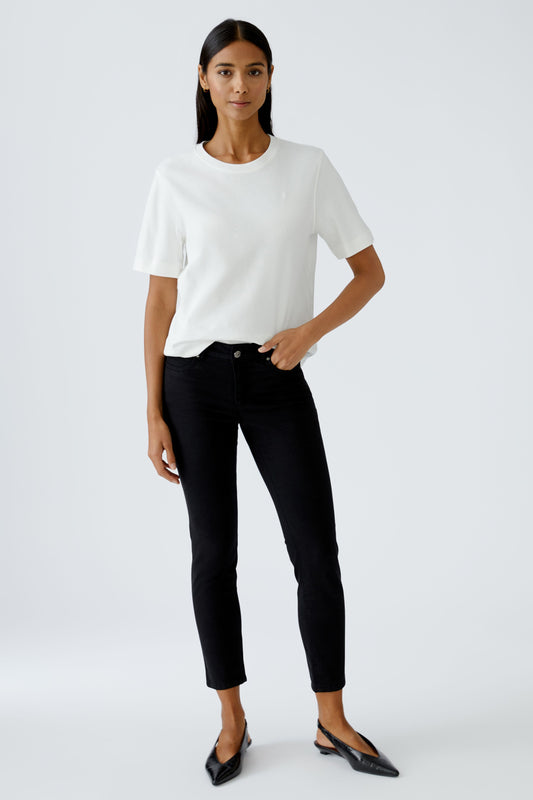 Oui Cream Firm Knit T-Shirt 94694
