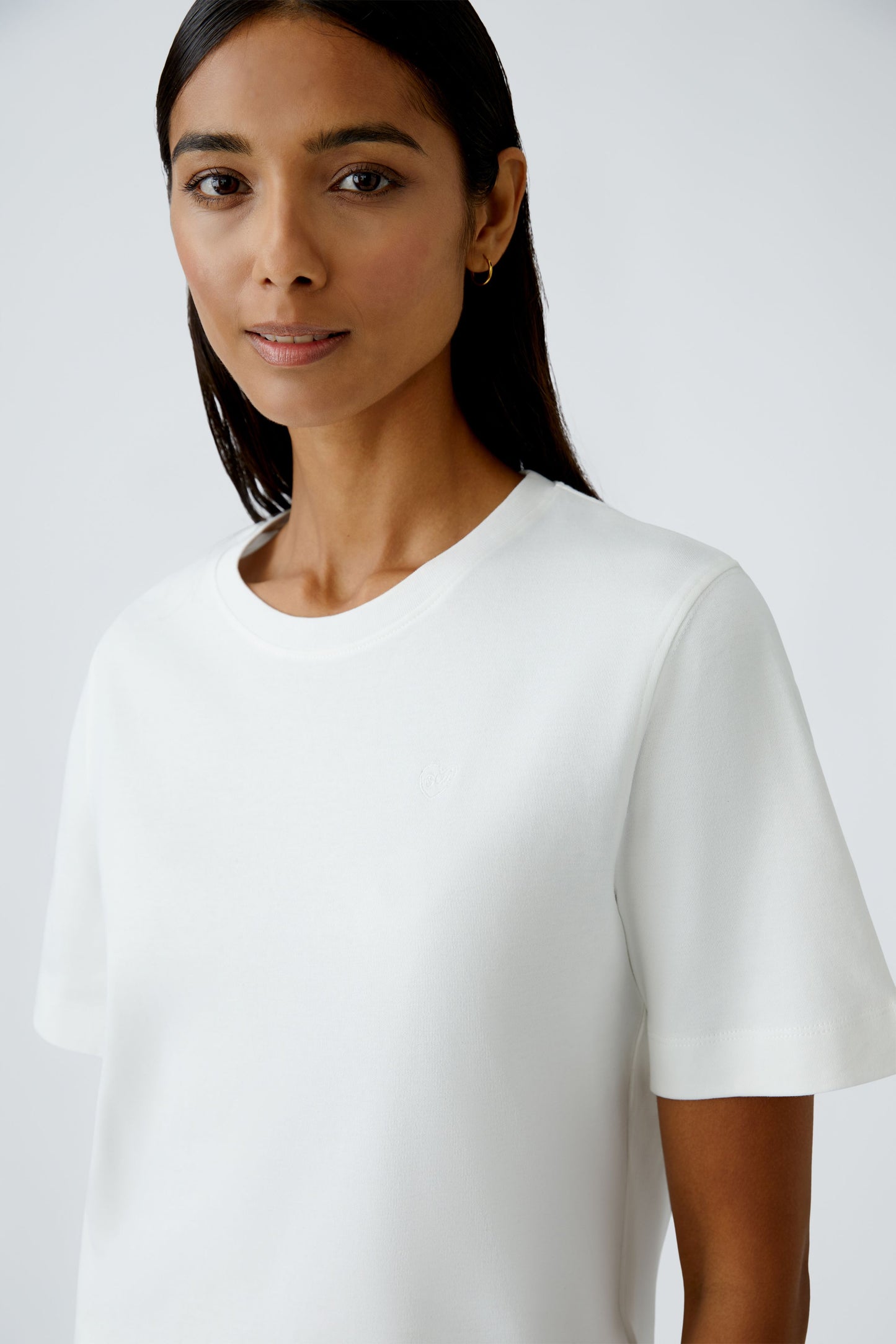 Oui Cream Firm Knit T-Shirt 94694