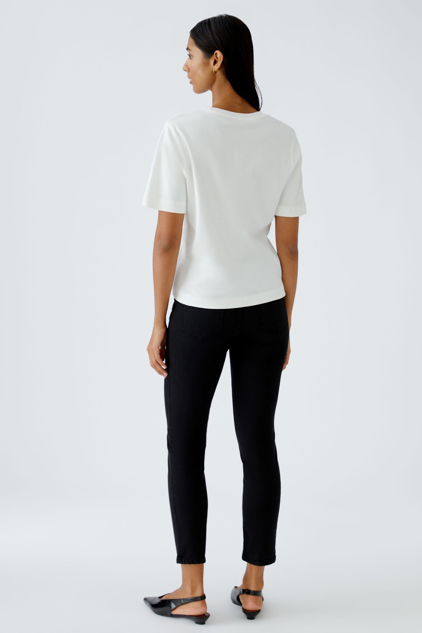 Oui Cream Firm Knit T-Shirt 94694