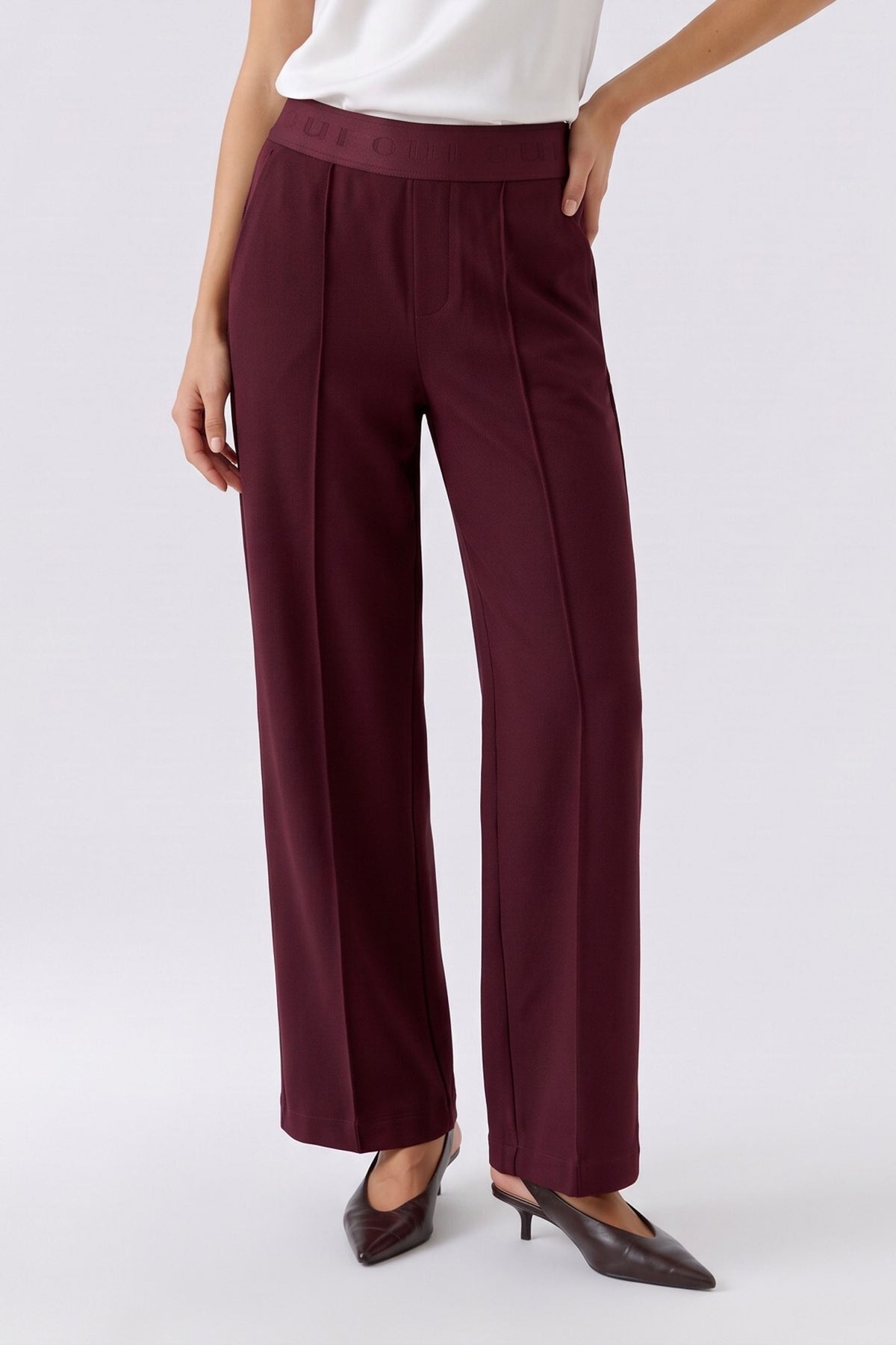 Oui Berry Twill Trousers 96566