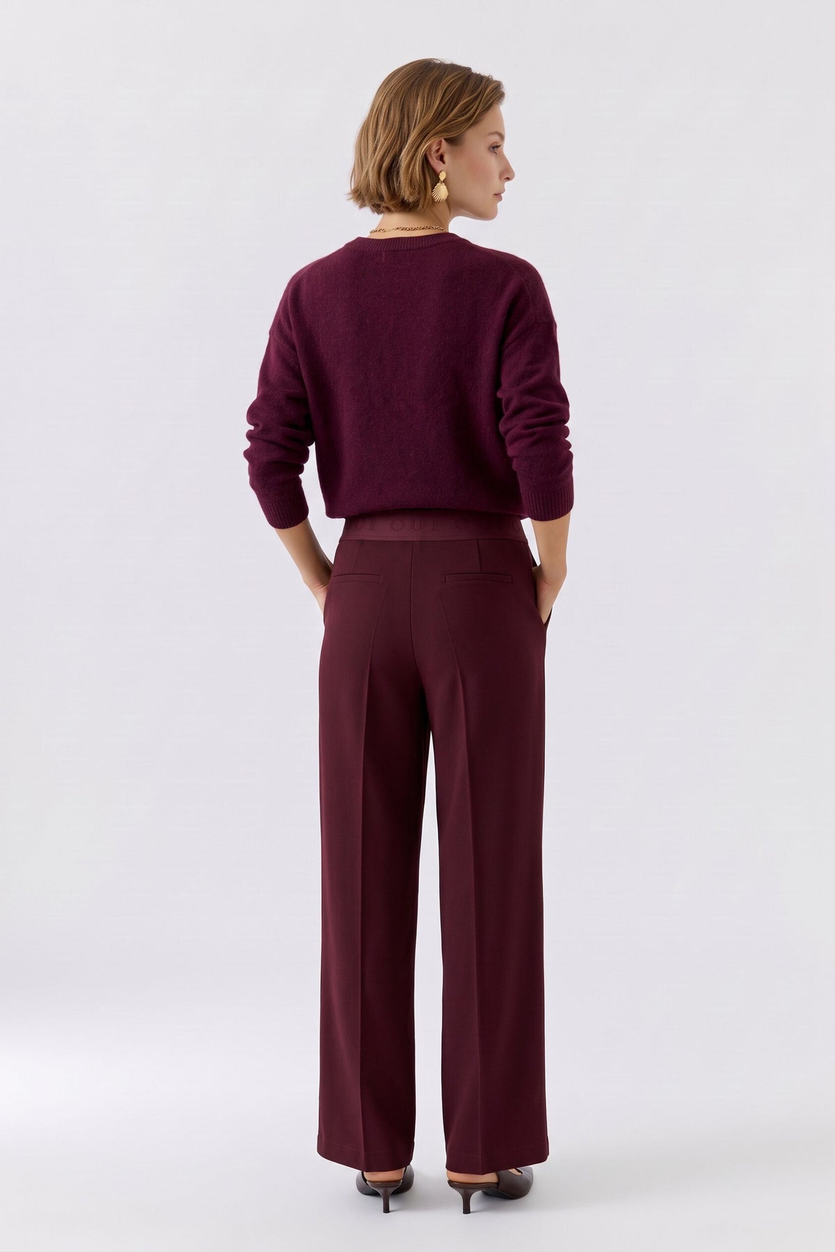 Oui Berry Twill Trousers 96566