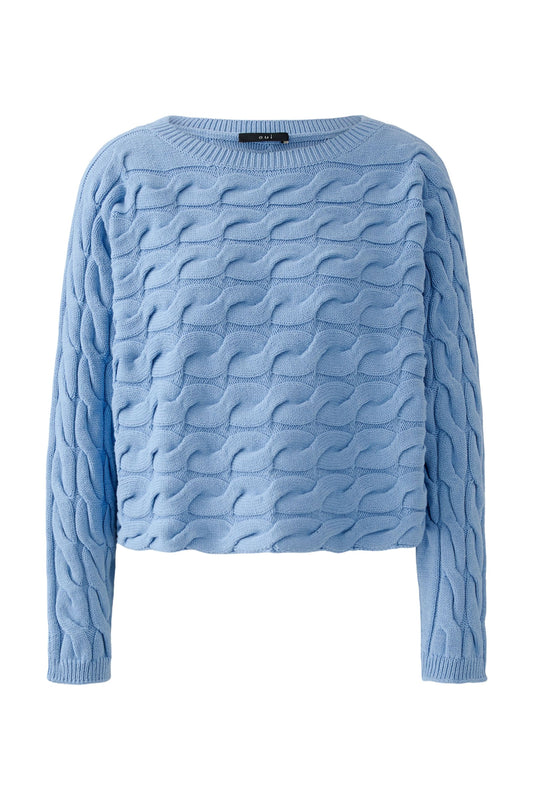 Oui Misty Blue Pullover Sweater 94609