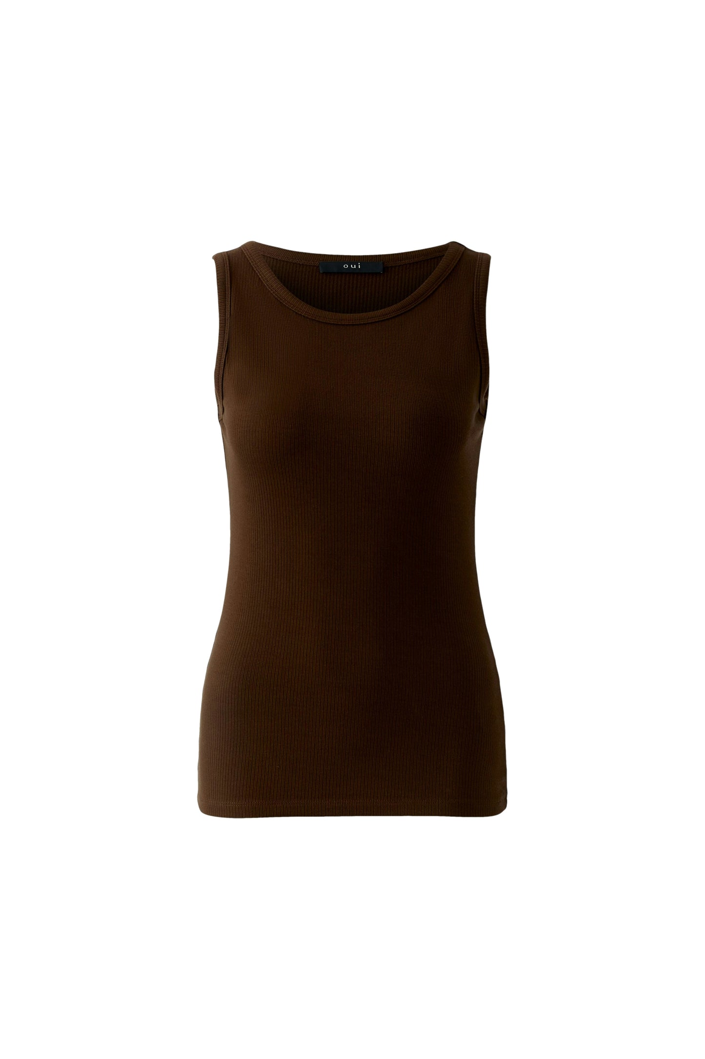 Oui Brown Rib Vest 88608