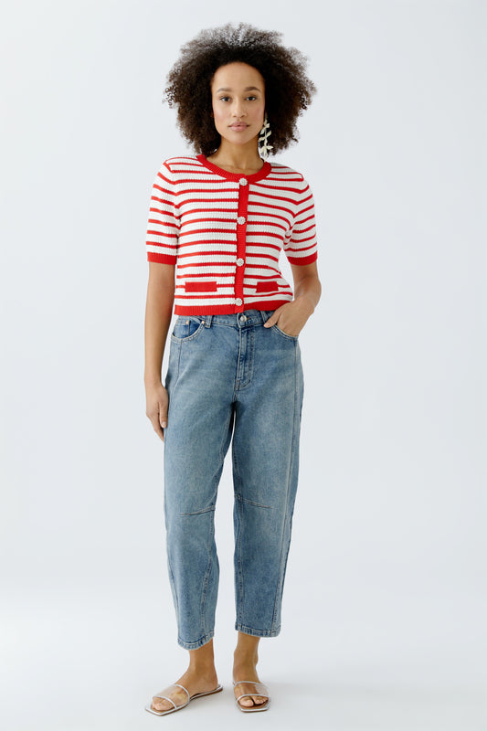 Oui Knitted Stripe Cardigan 93583