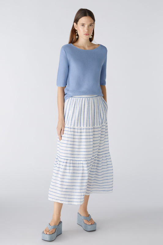 Oui 85868 Long Striped Skirt