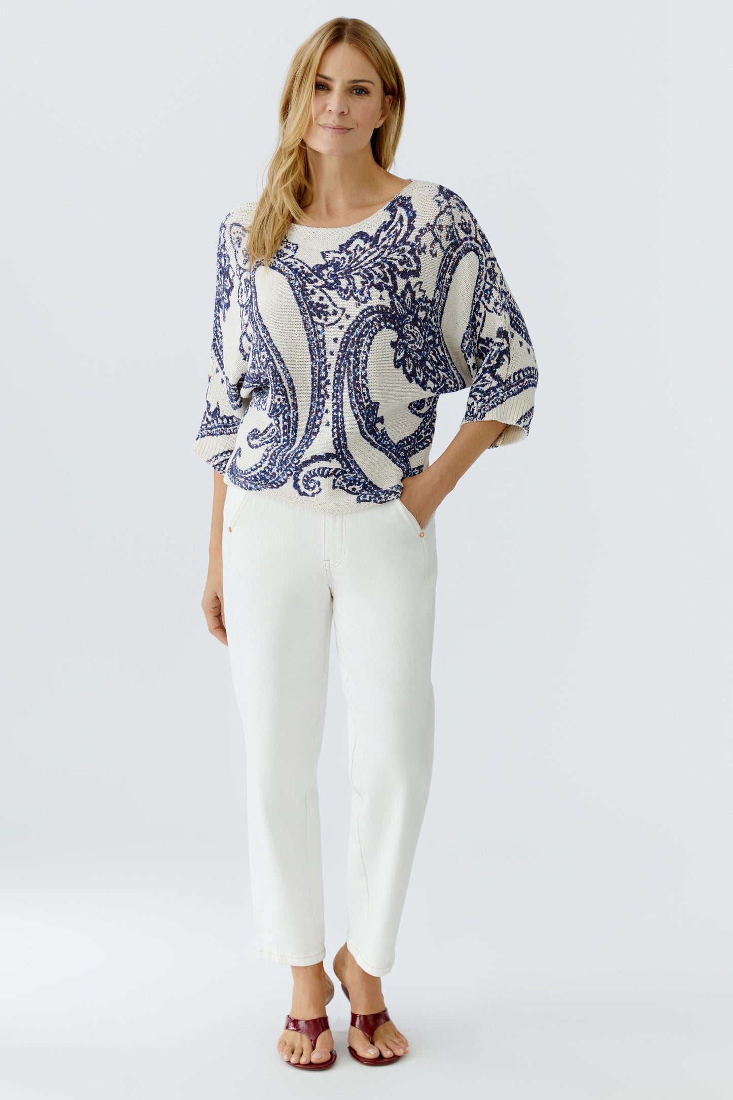 Oui Blue Sweater 96515