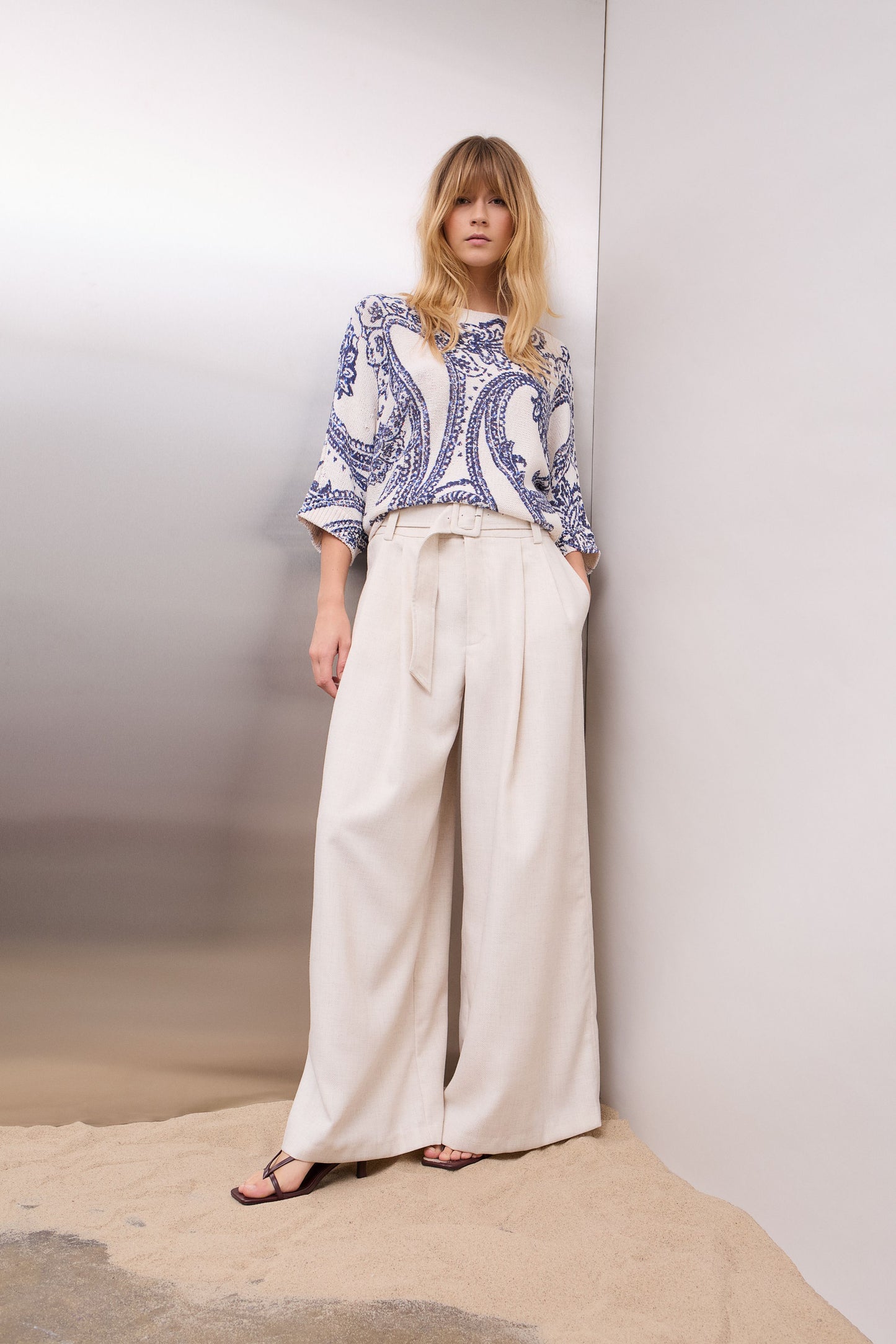Oui Blue Sweater 96515